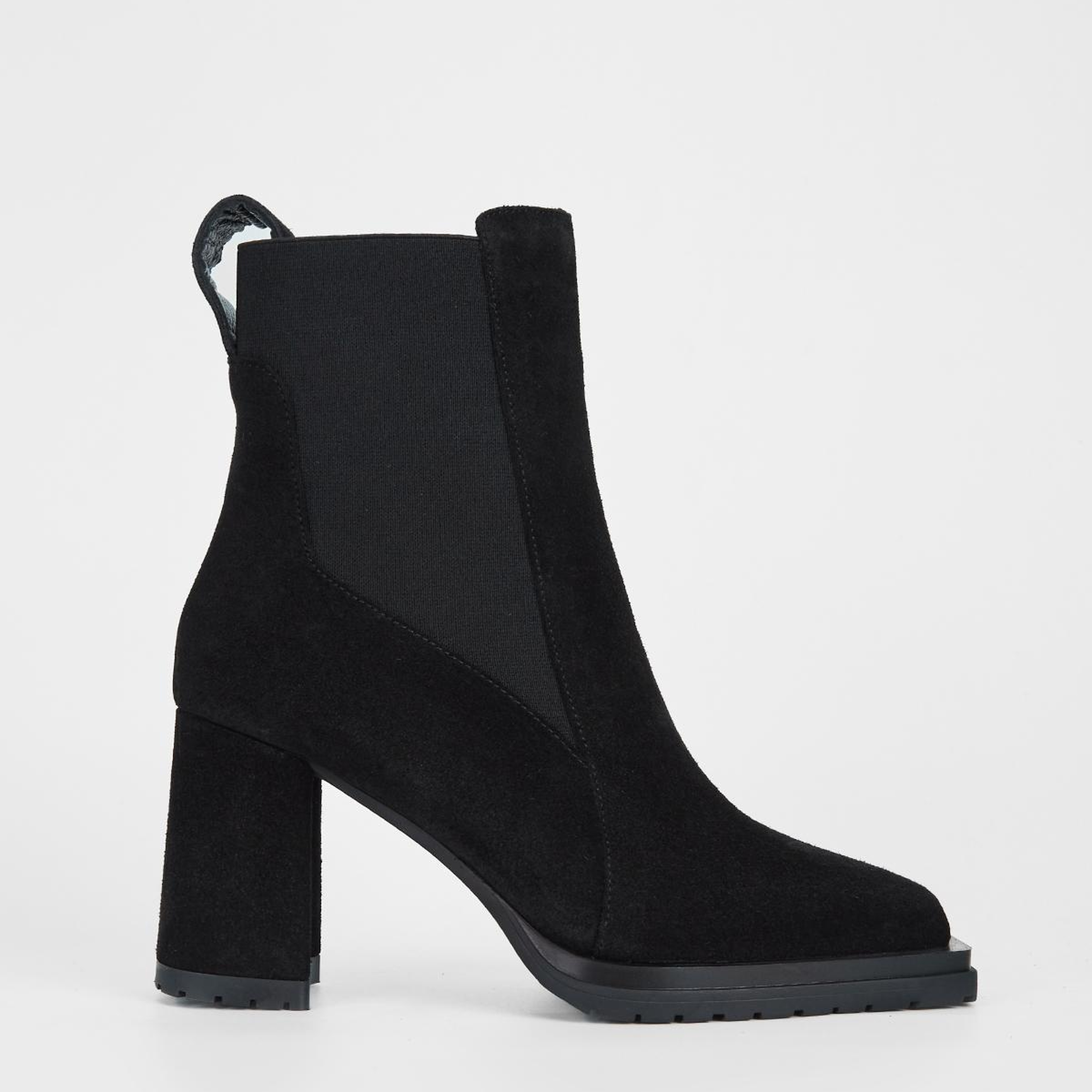 Valmenti Kadın Hakiki Deri Siyah Süet Topuklu Bot