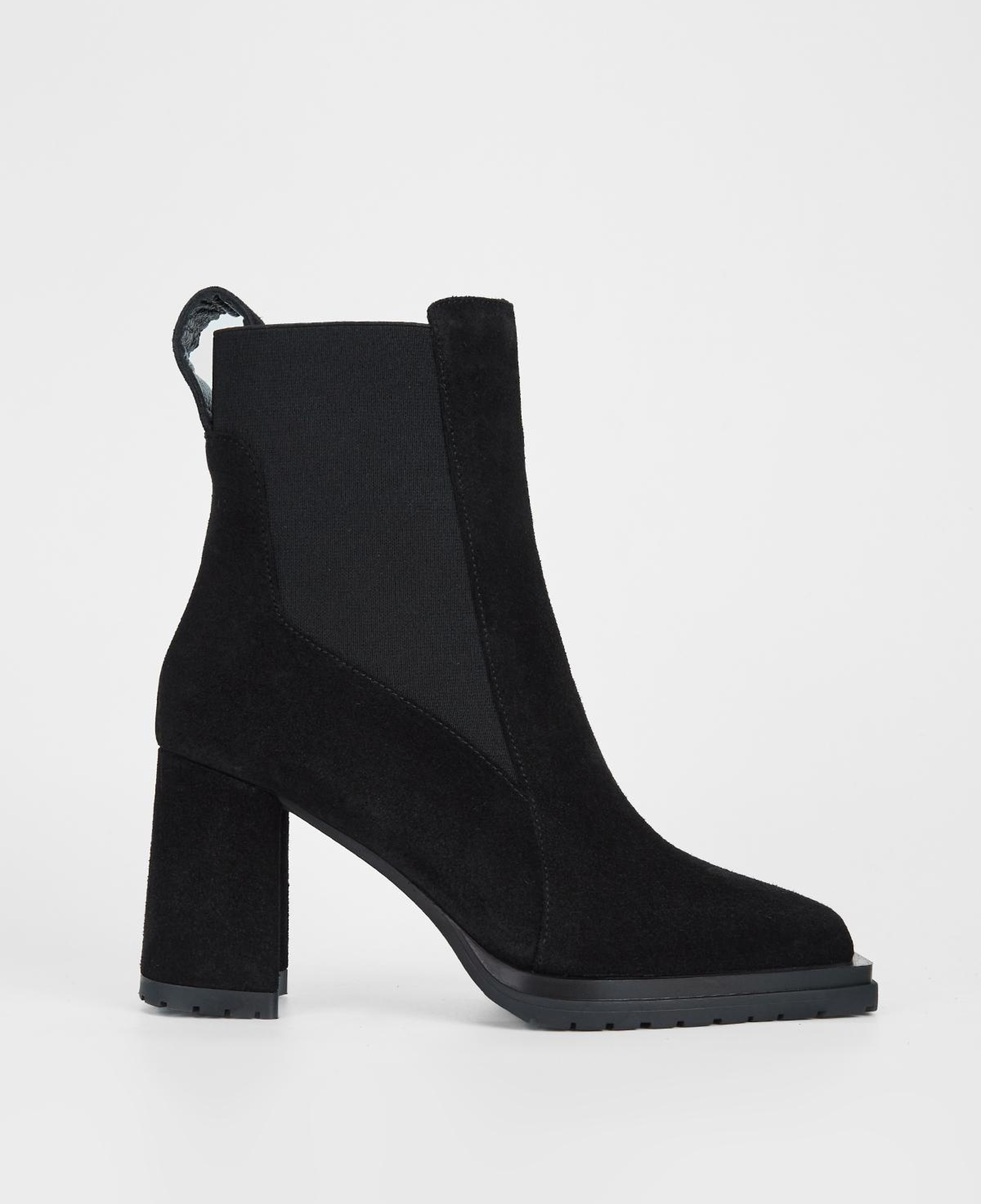 Valmenti Kadın Hakiki Deri Siyah Süet Topuklu Bot