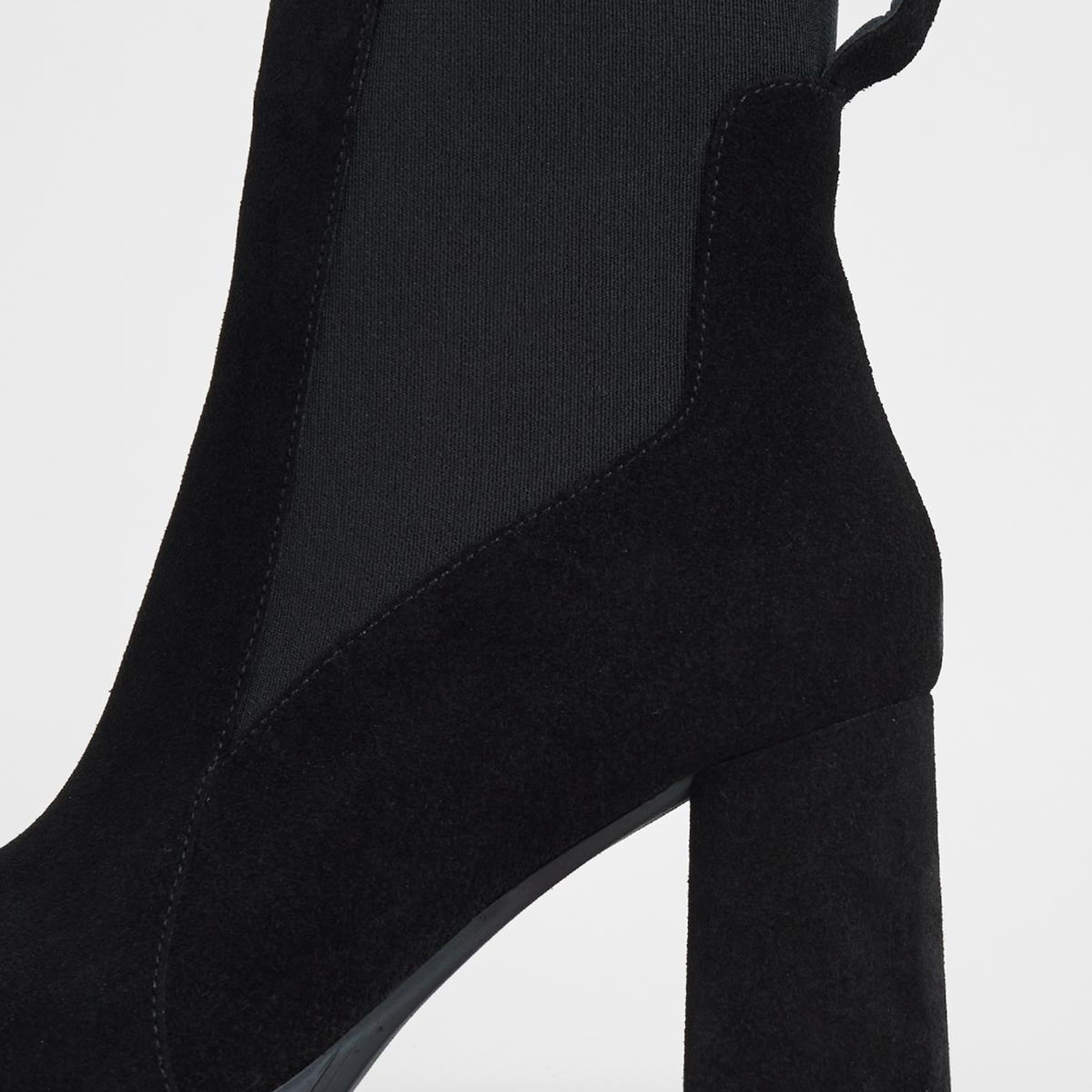 Valmenti Kadın Hakiki Deri Siyah Süet Topuklu Bot