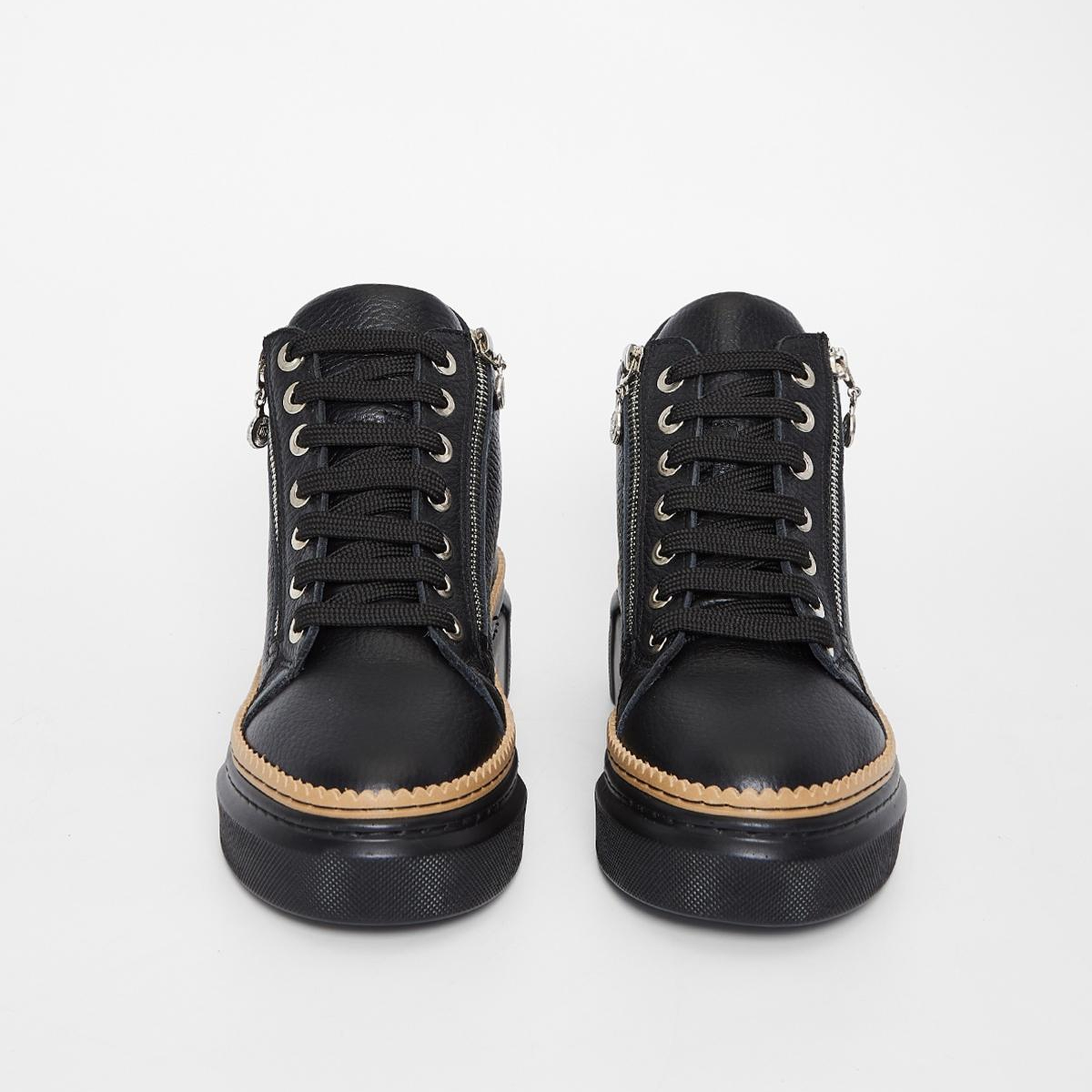 Valmenti Kadın Hakiki Deri Siyah Floter Düz Bot