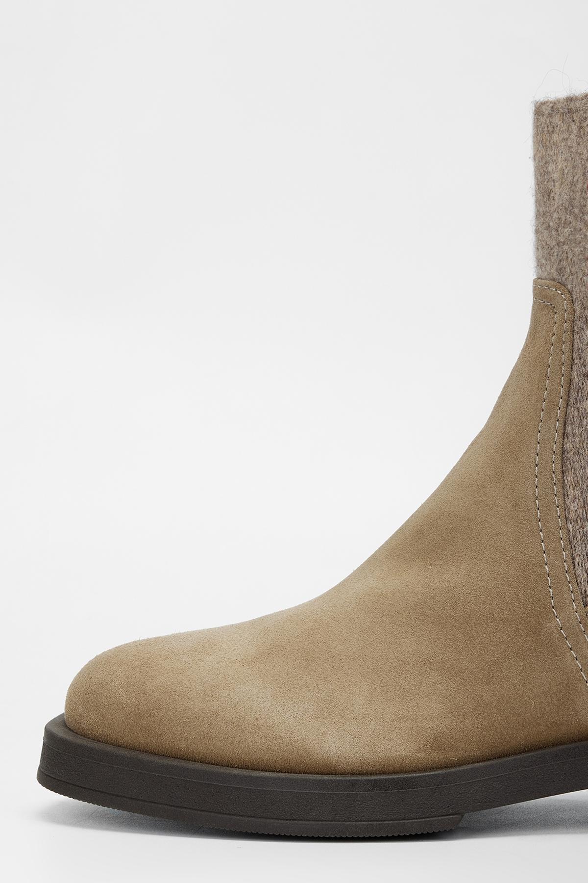 Valmenti Kadın Hakiki Deri Vizon Süet Düz Bot