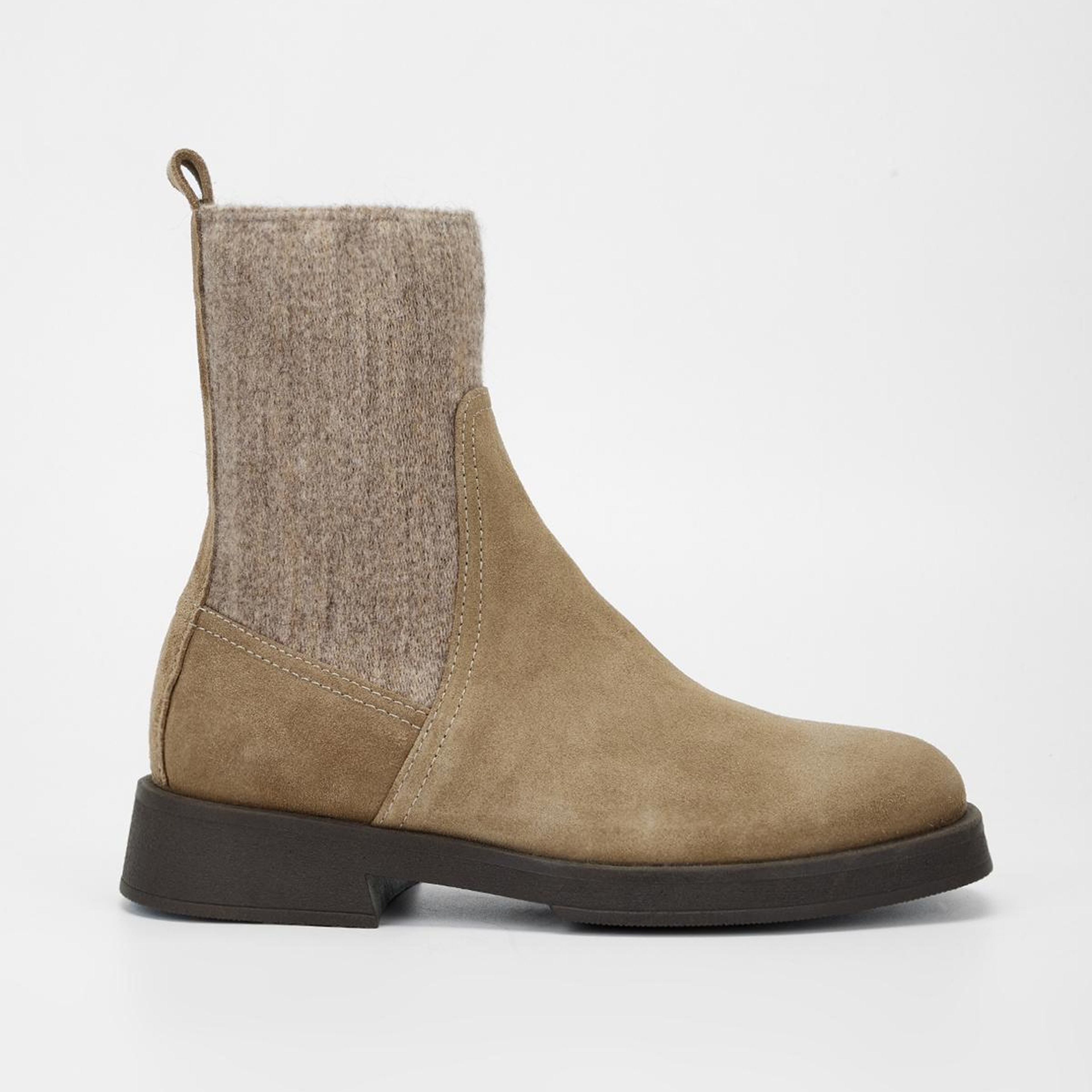 Valmenti Kadın Hakiki Deri Vizon Süet Düz Bot