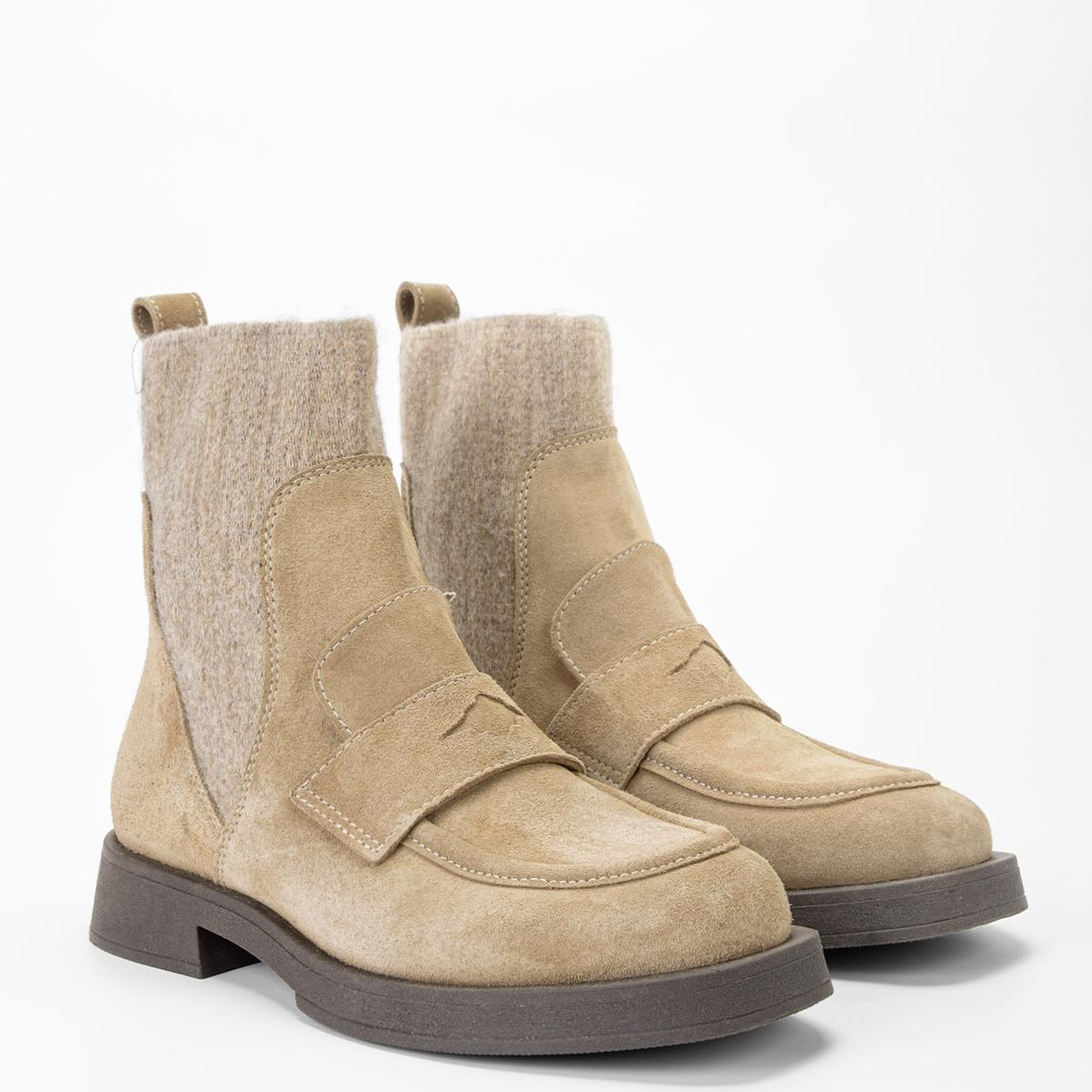 Valmenti Kadın Hakiki Deri Vizon Süet Düz Bot