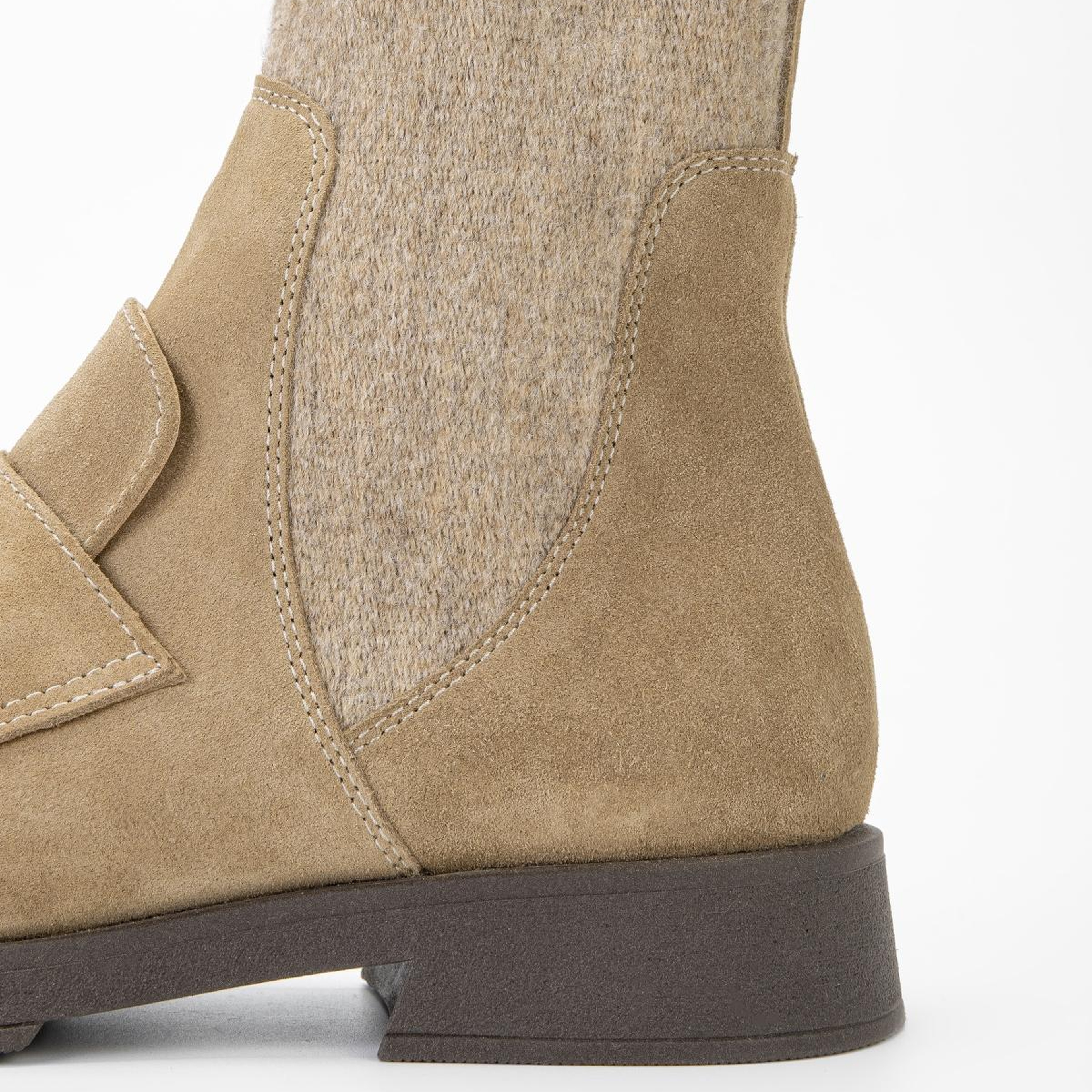 Valmenti Kadın Hakiki Deri Vizon Süet Düz Bot