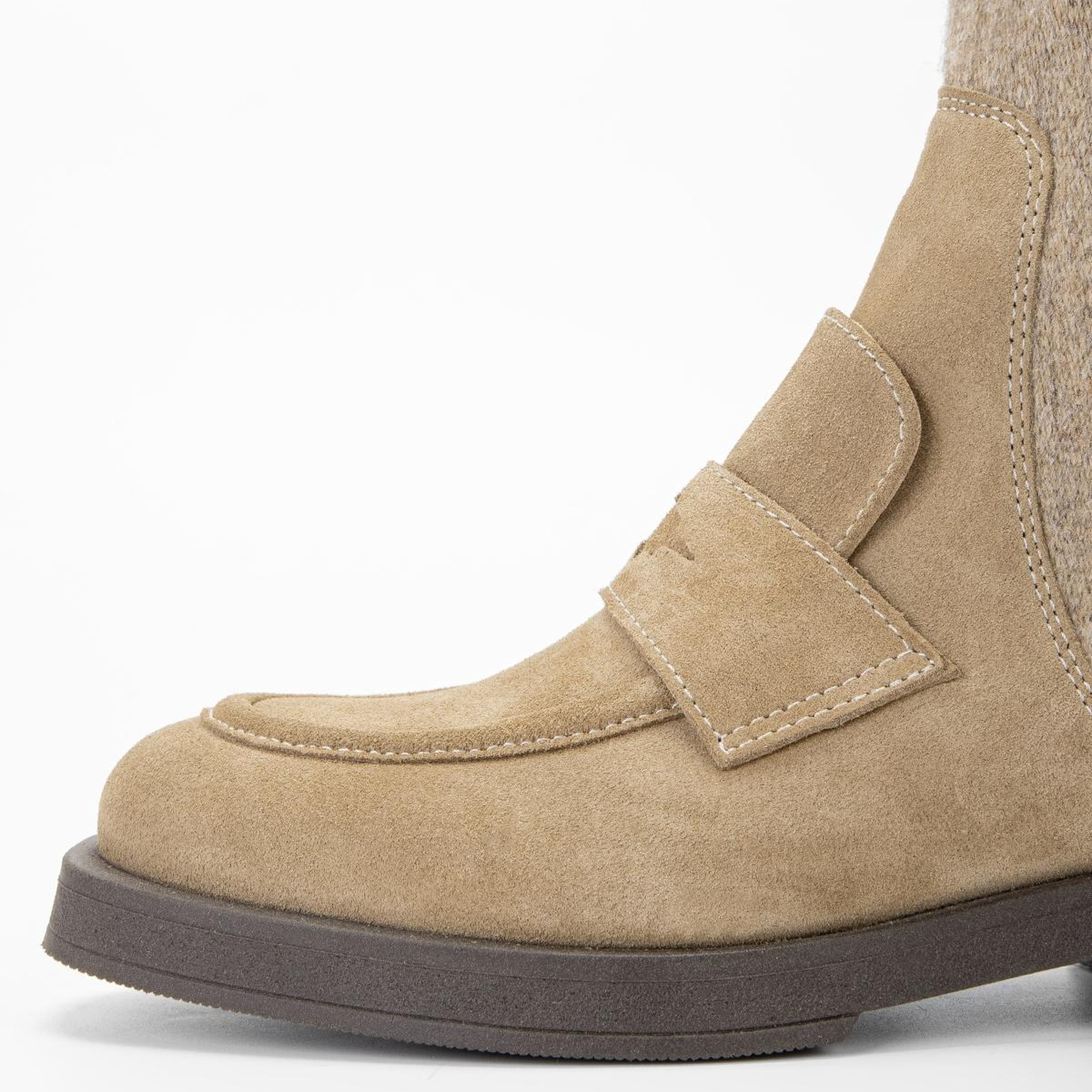 Valmenti Kadın Hakiki Deri Vizon Süet Düz Bot