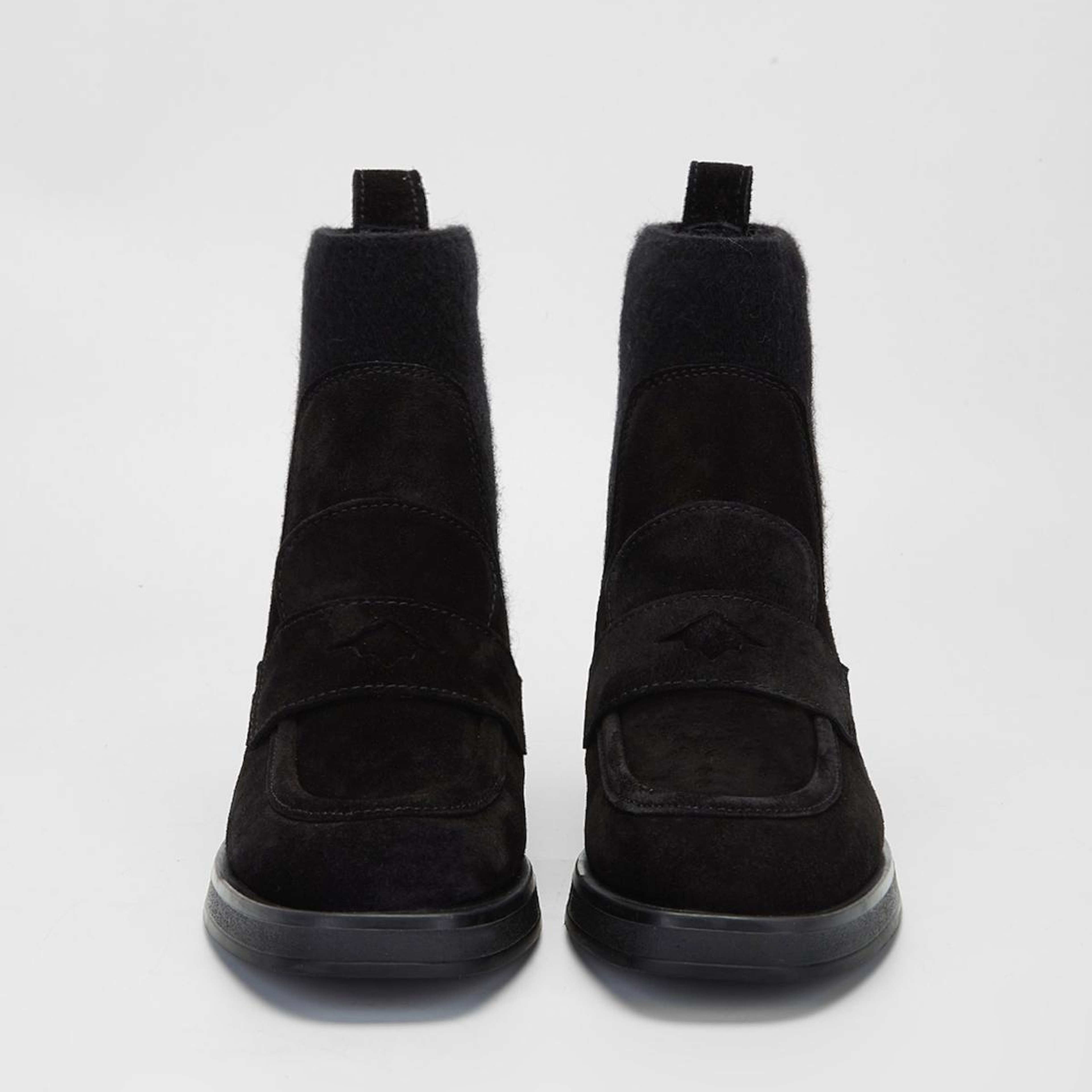 Valmenti Kadın Hakiki Deri Siyah Süet Düz Bot