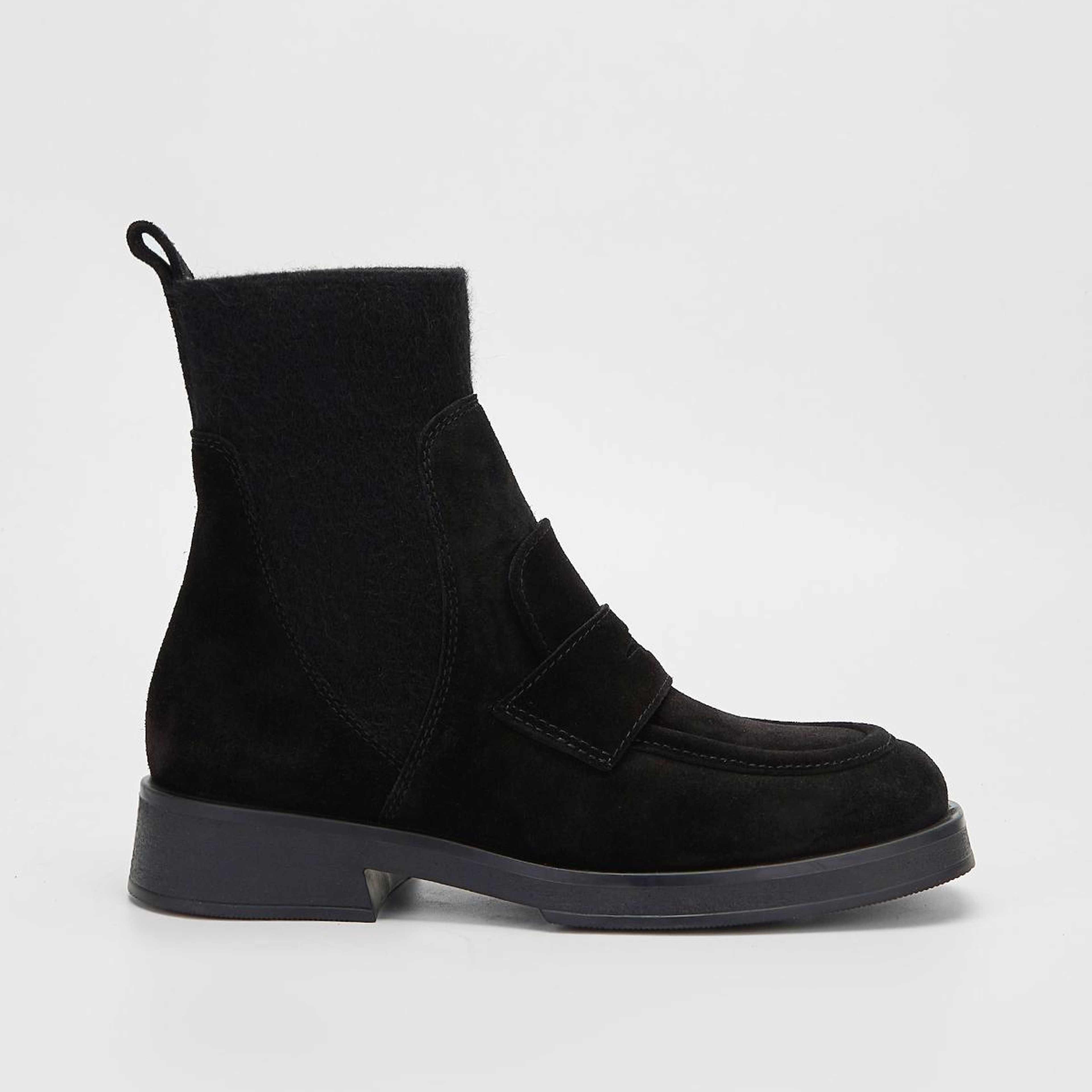 Valmenti Kadın Hakiki Deri Siyah Süet Düz Bot