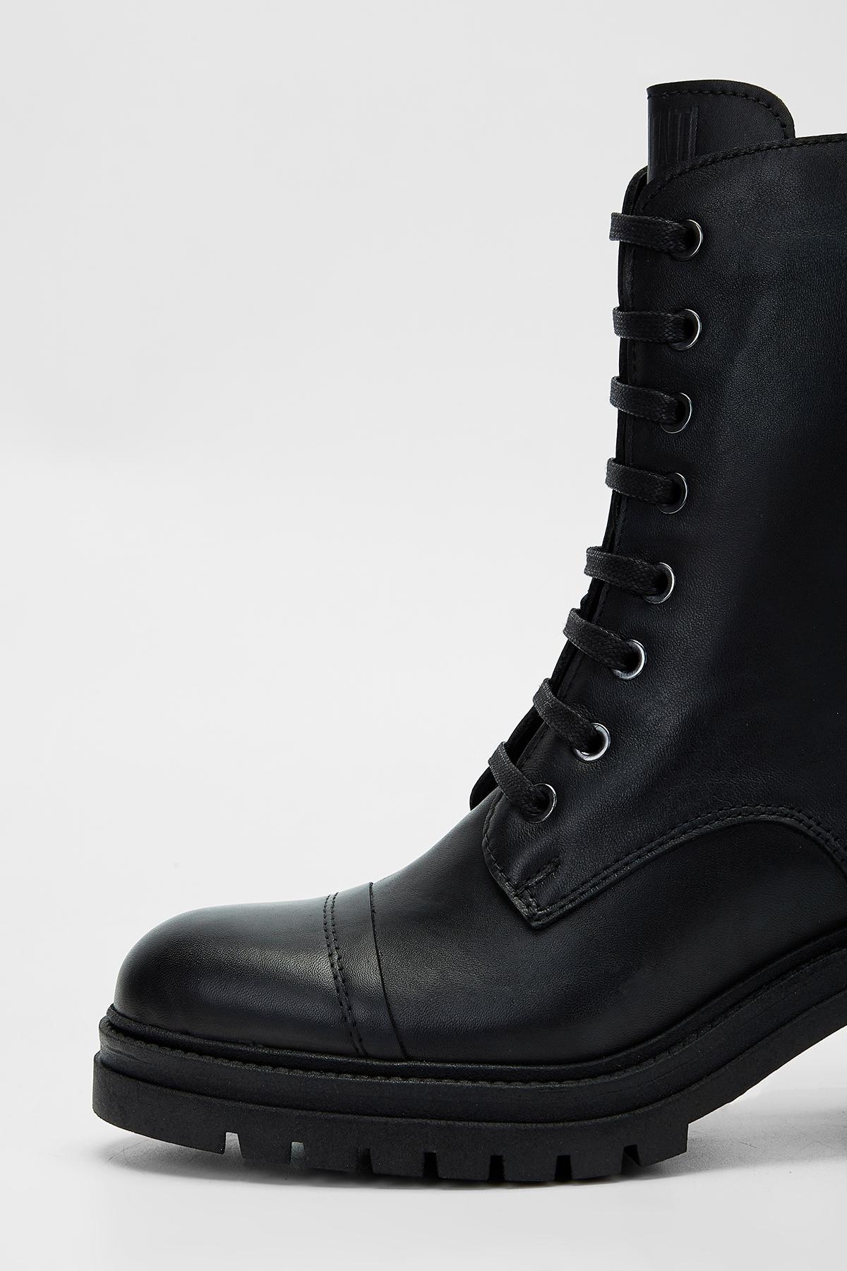 Valmenti Kadın Hakiki Deri Siyah Topuklu Bot