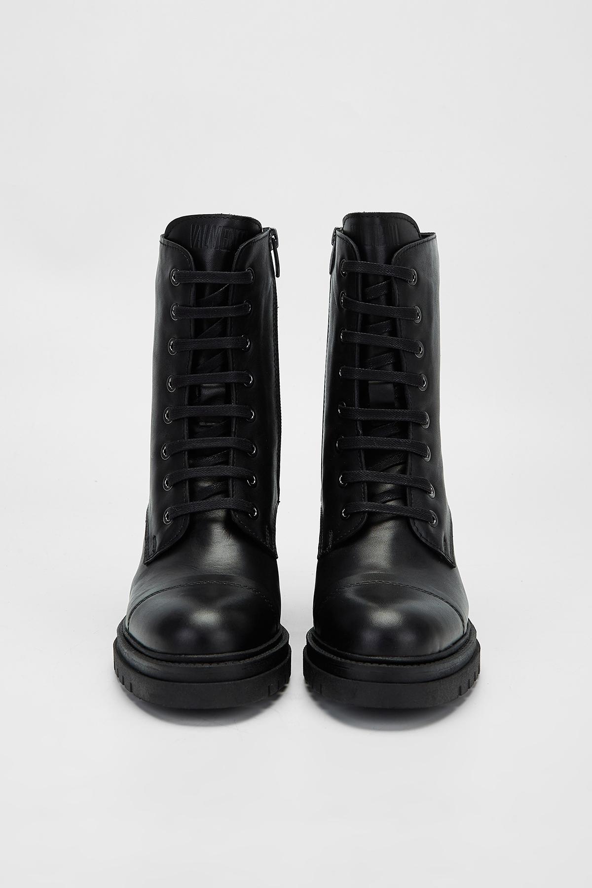 Valmenti Kadın Hakiki Deri Siyah Topuklu Bot