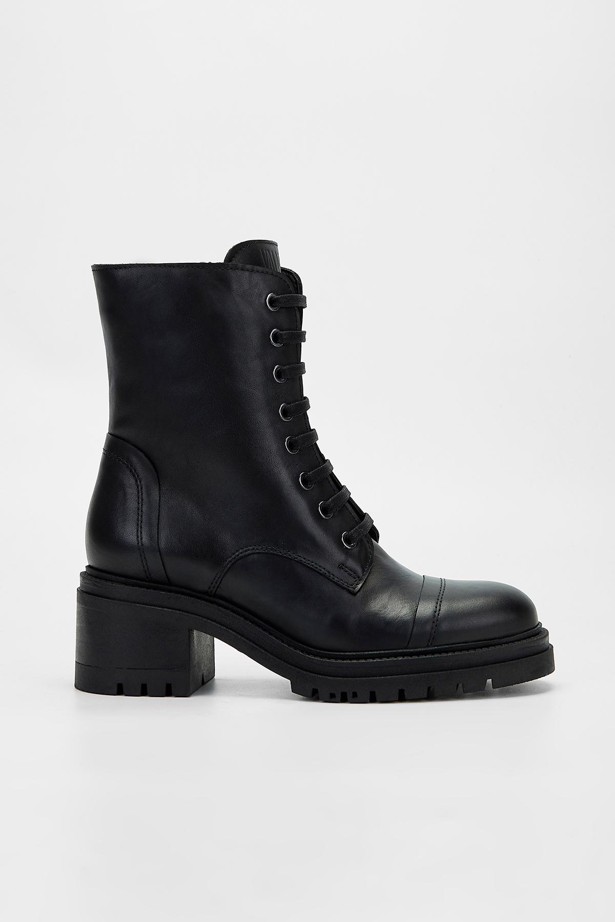 Valmenti Kadın Hakiki Deri Siyah Topuklu Bot