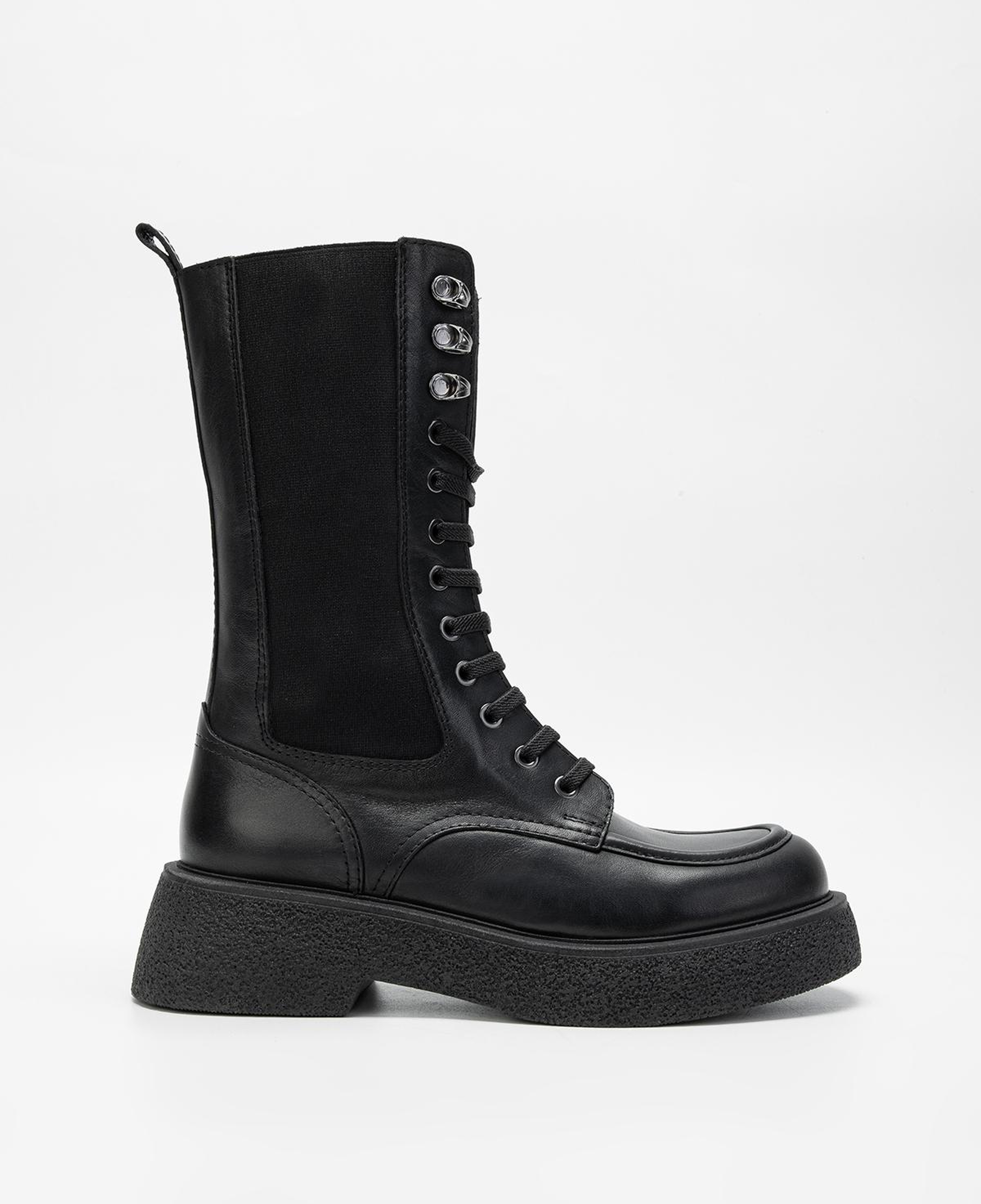 Valmenti Kadın Hakiki Deri Siyah Düz Bot