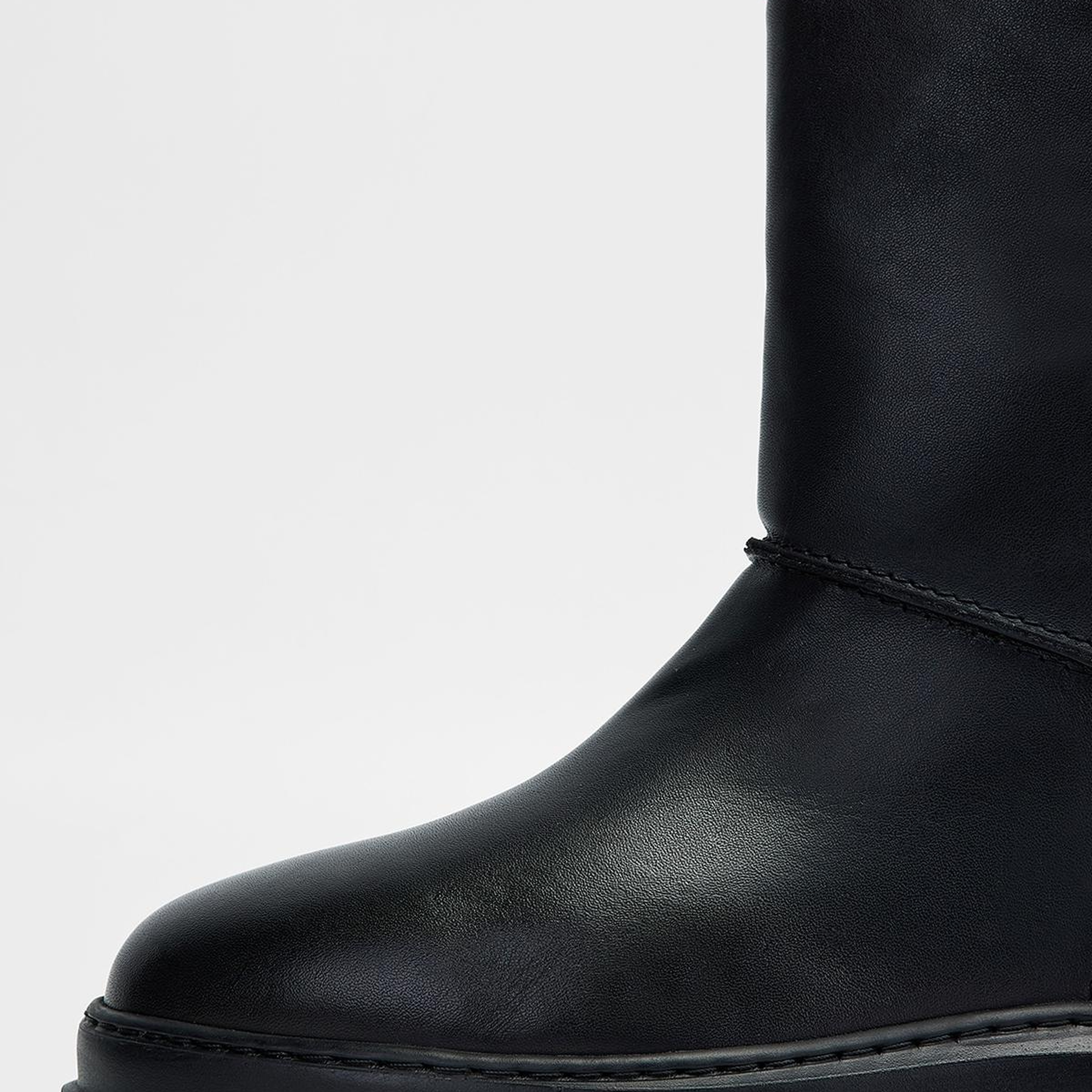 Valmenti Kadın Hakiki Deri Siyah Düz Bot