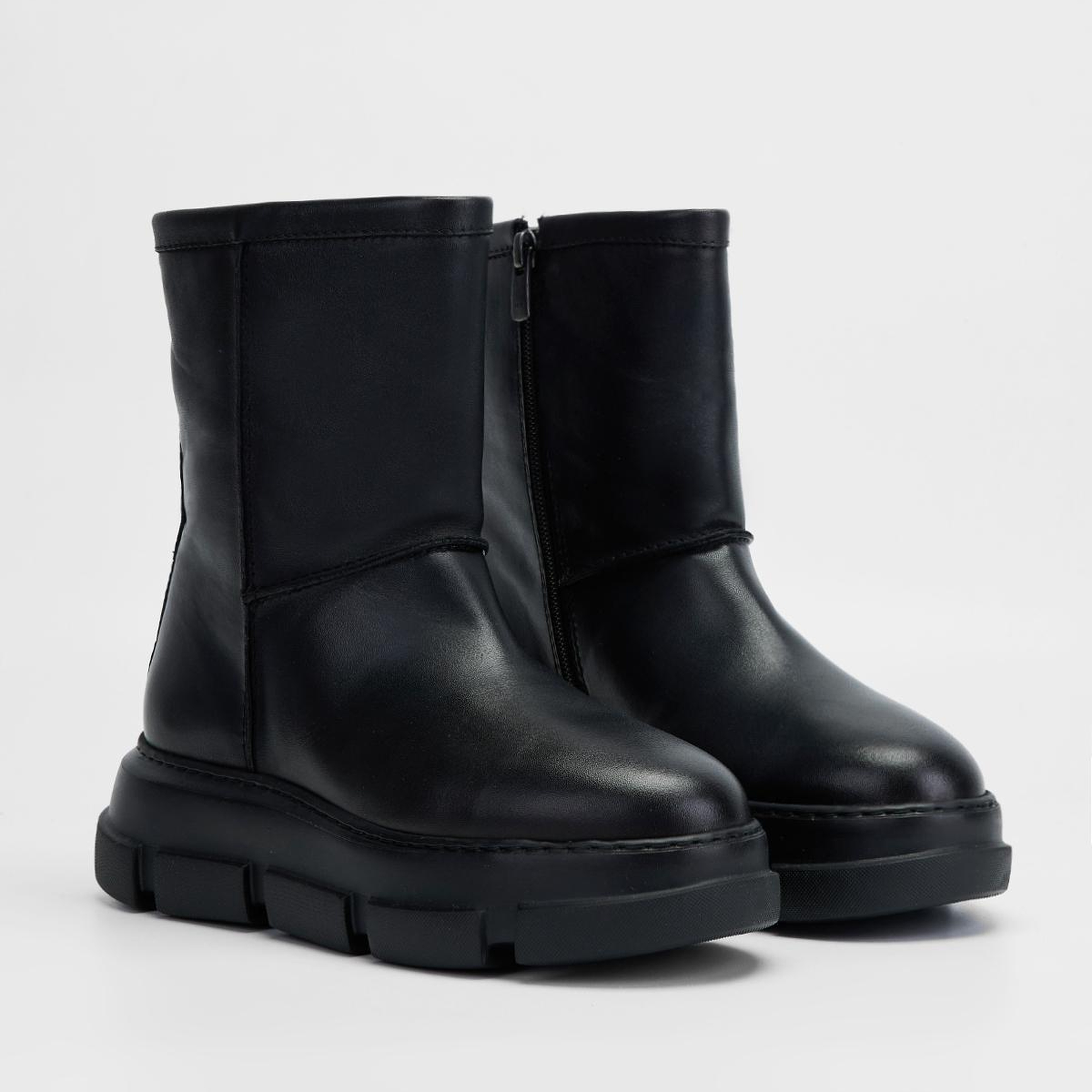 Valmenti Kadın Hakiki Deri Siyah Düz Bot