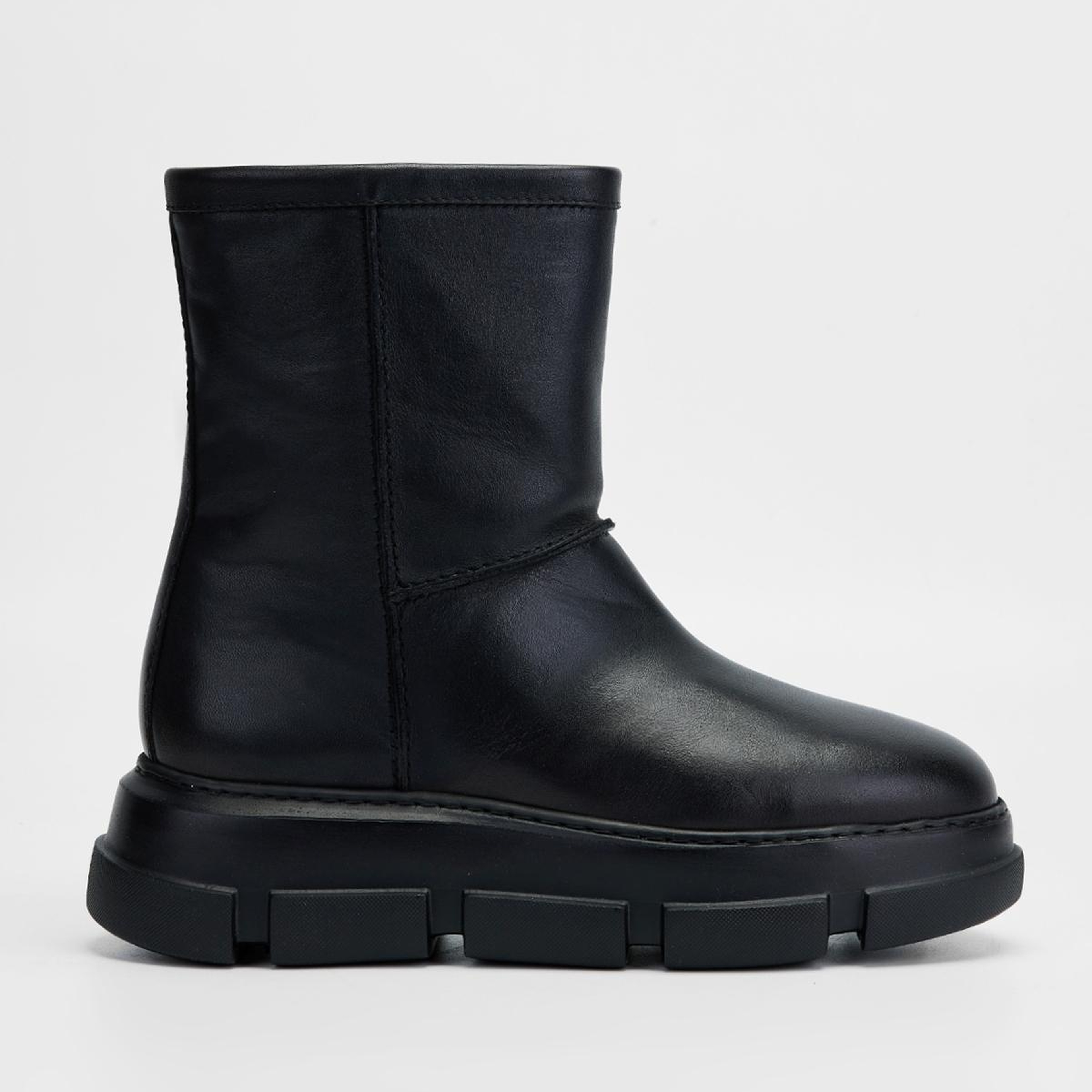 Valmenti Kadın Hakiki Deri Siyah Düz Bot