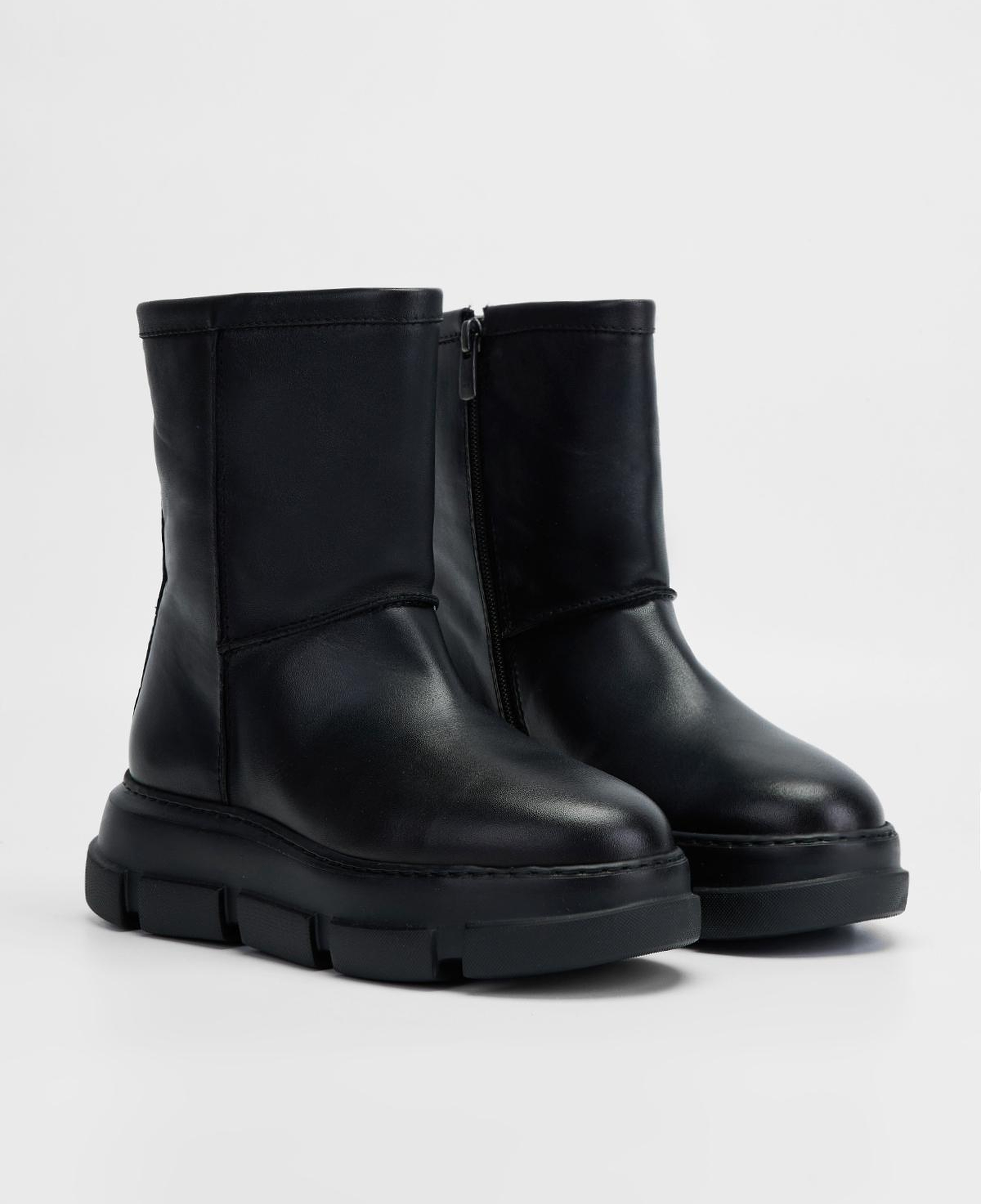 Valmenti Kadın Hakiki Deri Siyah Düz Bot