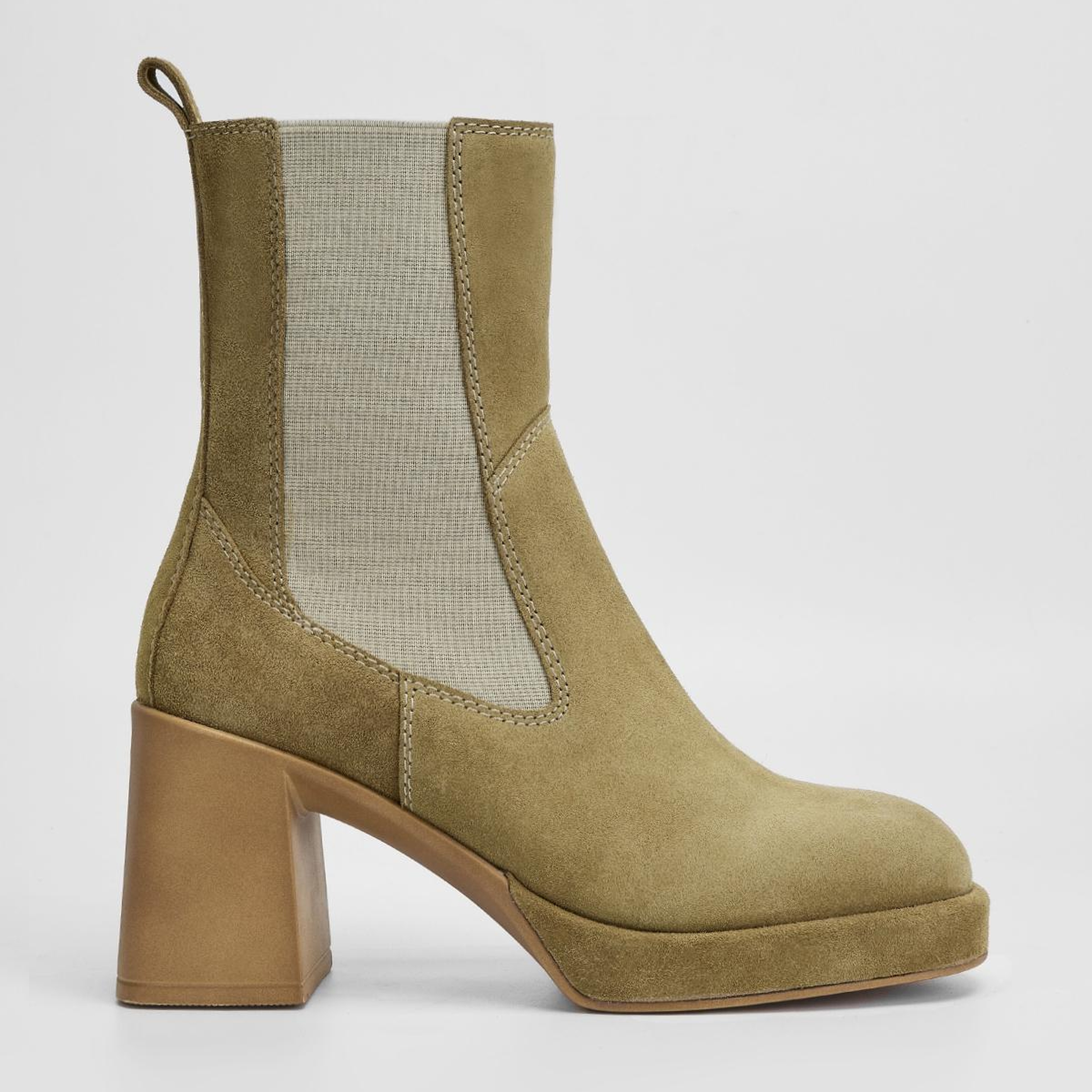 Valmenti Kadın Hakiki Deri Bej Süet Topuklu Bot