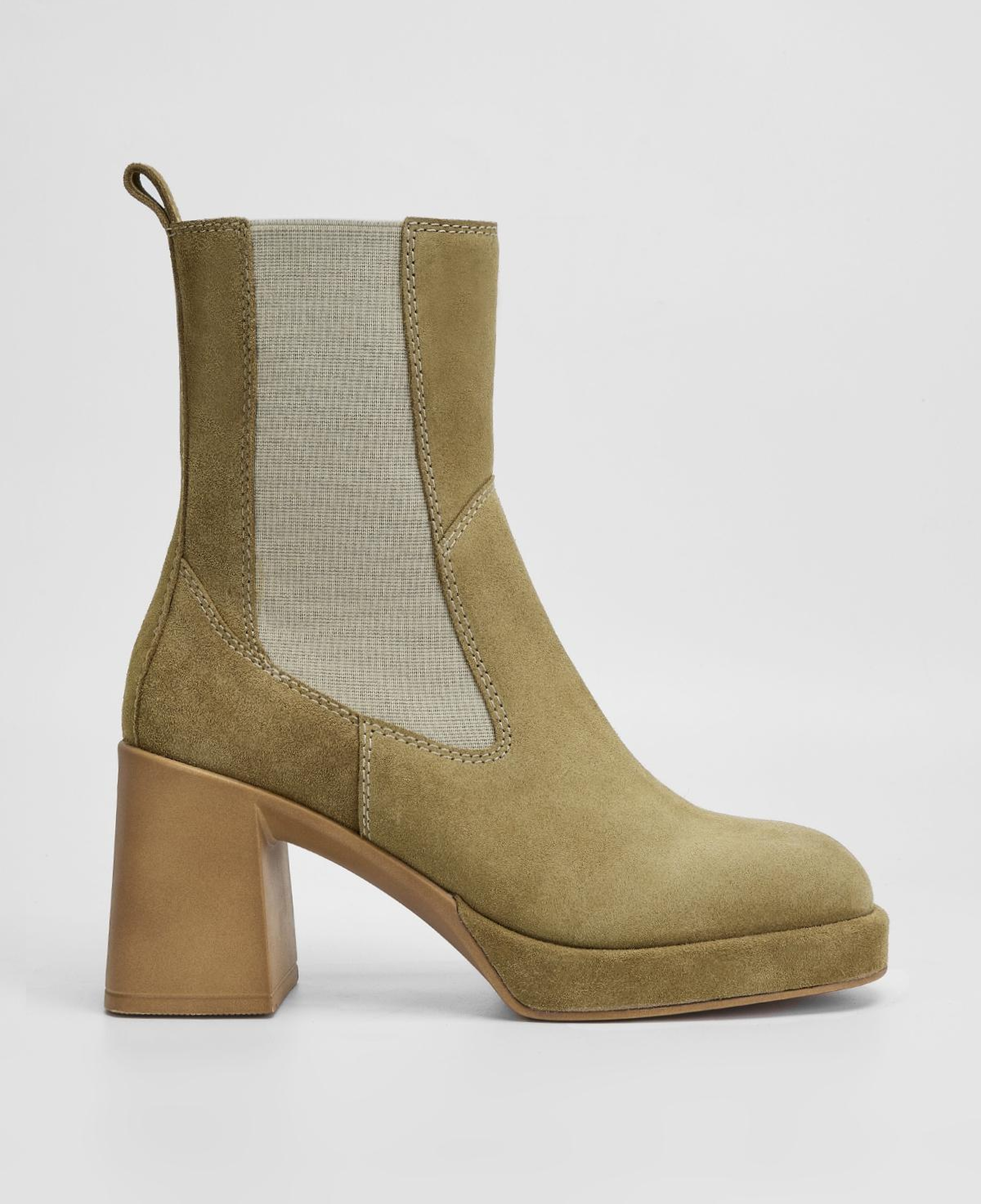 Valmenti Kadın Hakiki Deri Bej Süet Topuklu Bot