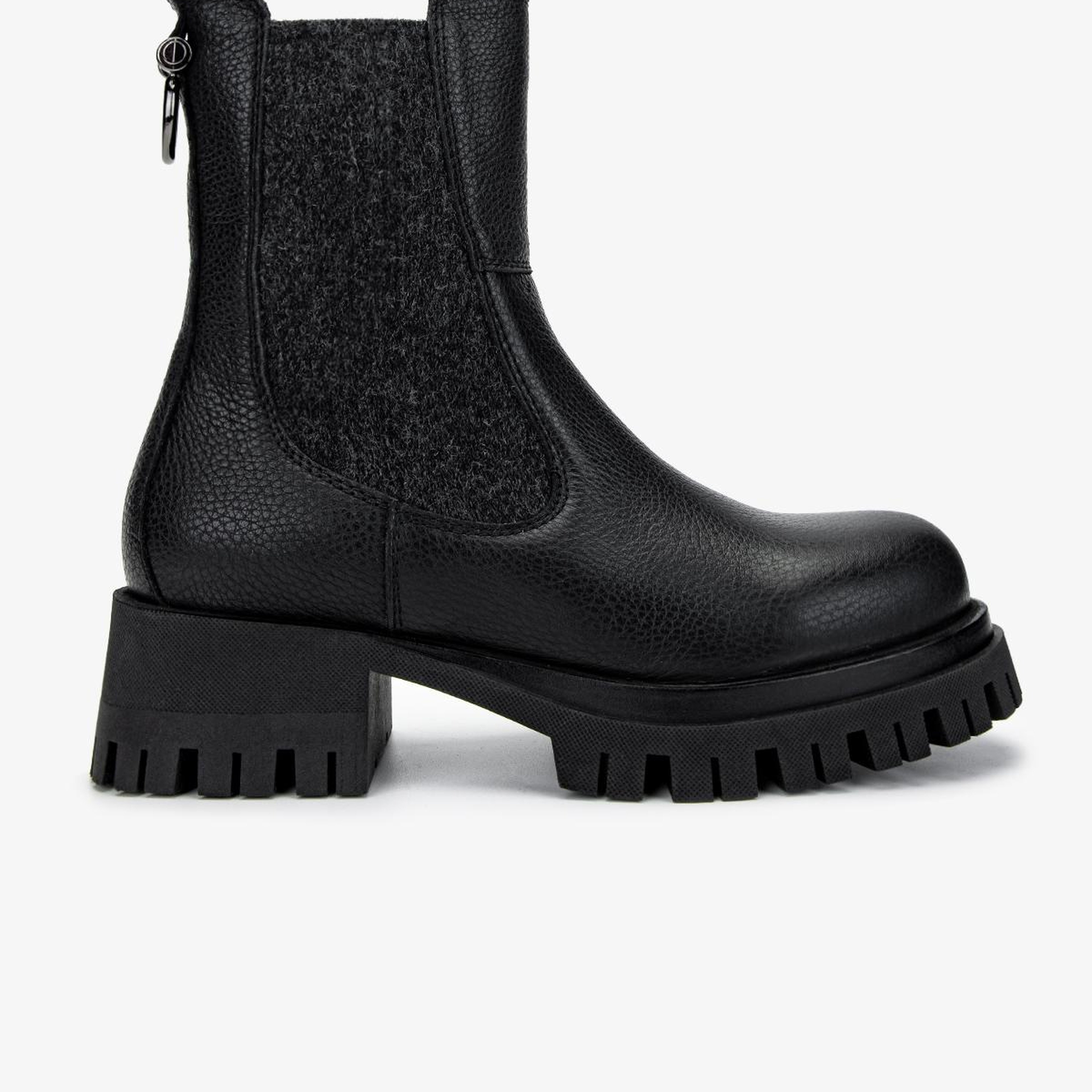 Valmenti Kadın Deri & Tekstil Siyah Floter Düz Bot