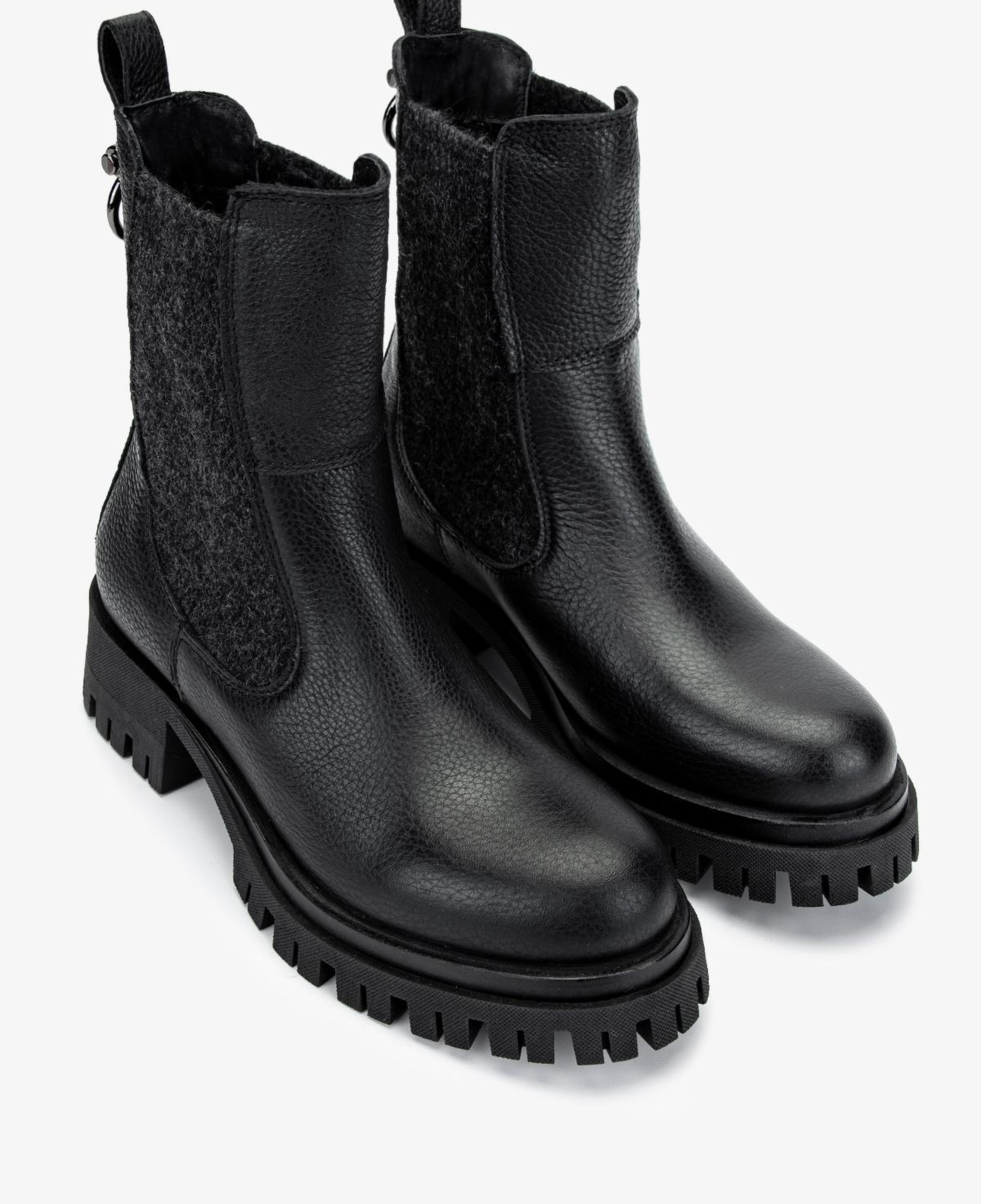 Valmenti Kadın Deri & Tekstil Siyah Floter Düz Bot