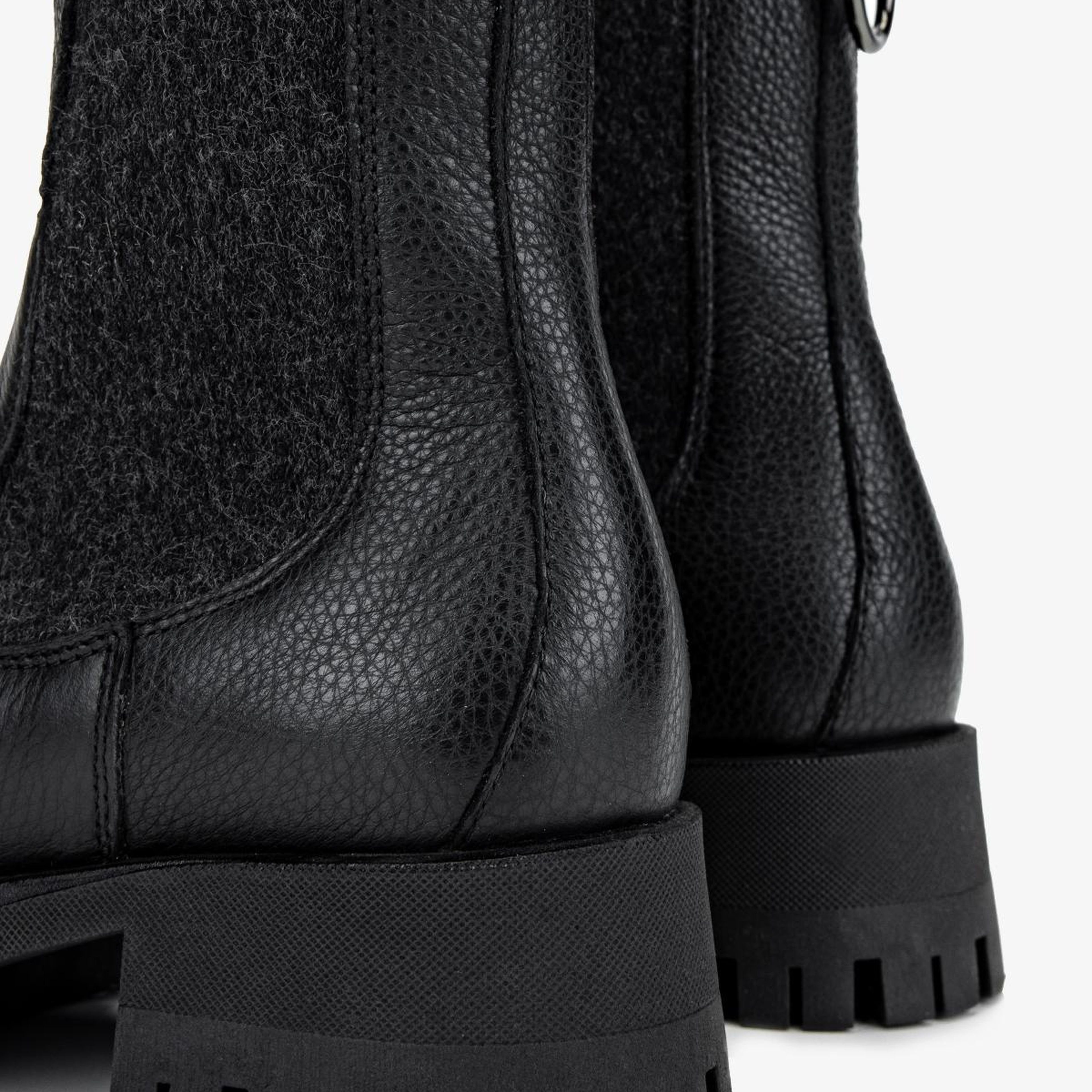 Valmenti Kadın Deri & Tekstil Siyah Floter Düz Bot