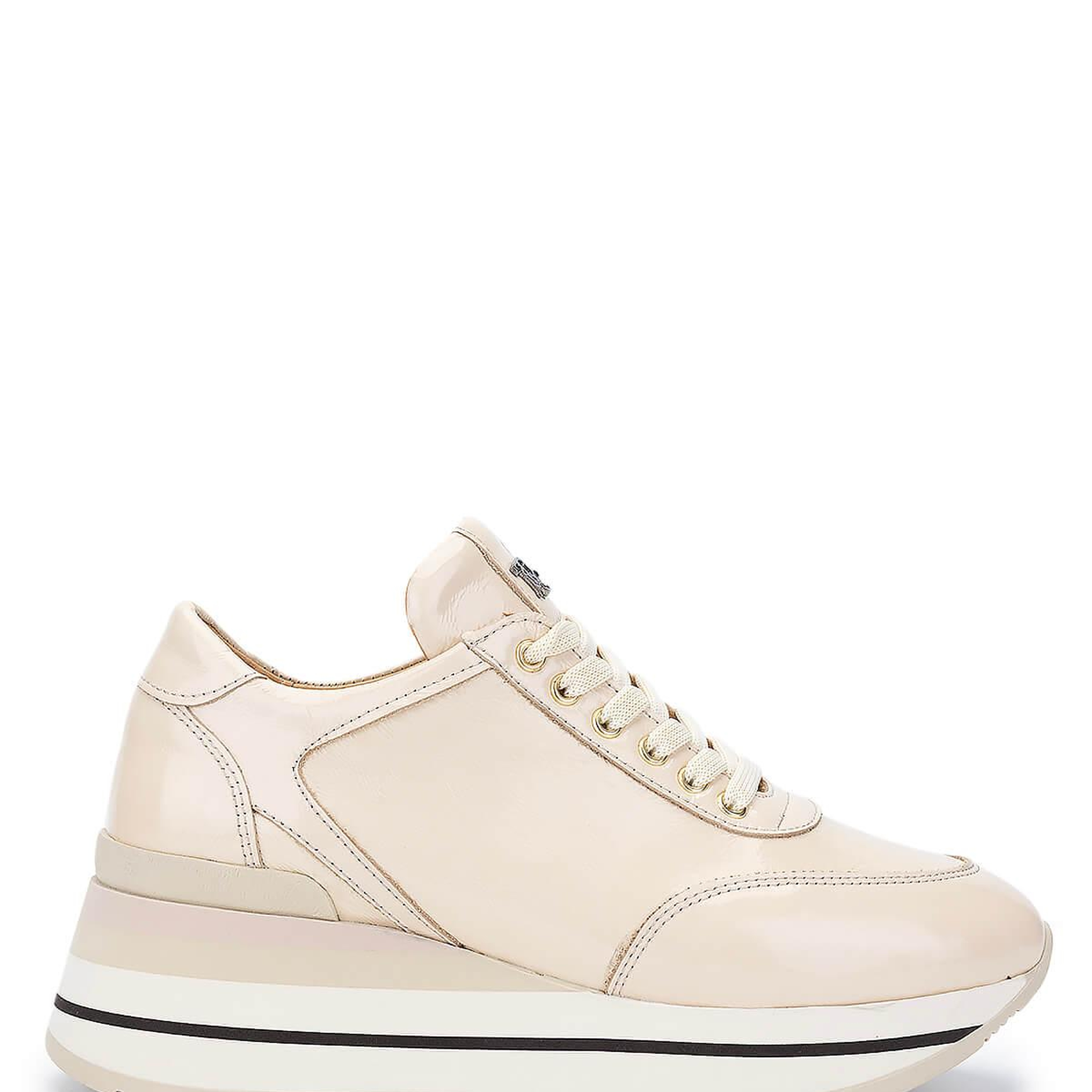 Tamer Tanca Kadın Hakiki Deri Bej Rugan Sneakers & Spor Ayakkabı