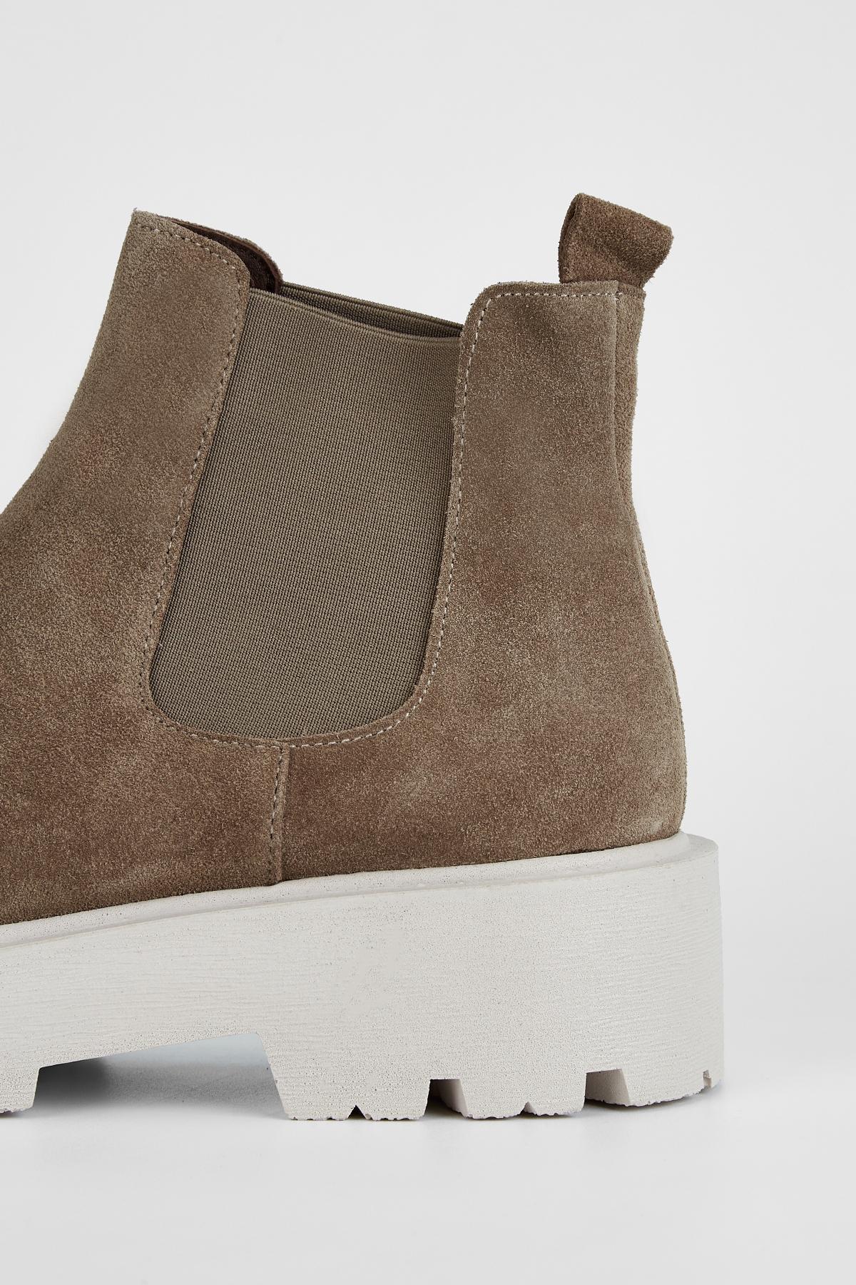 Valmenti Kadın Hakiki Deri Vizon Süet Düz Bot