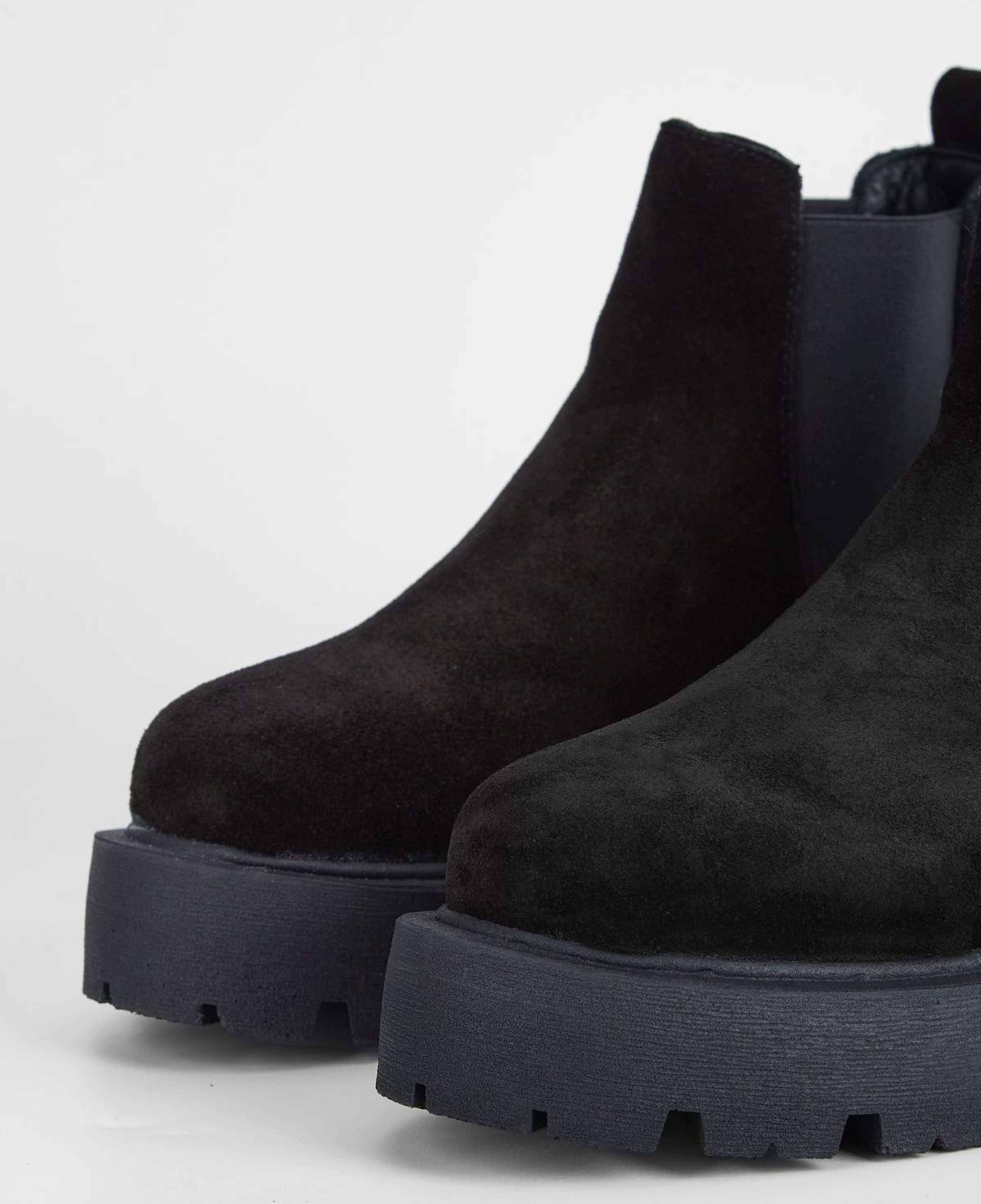 Valmenti Kadın Hakiki Deri Siyah Süet Düz Bot