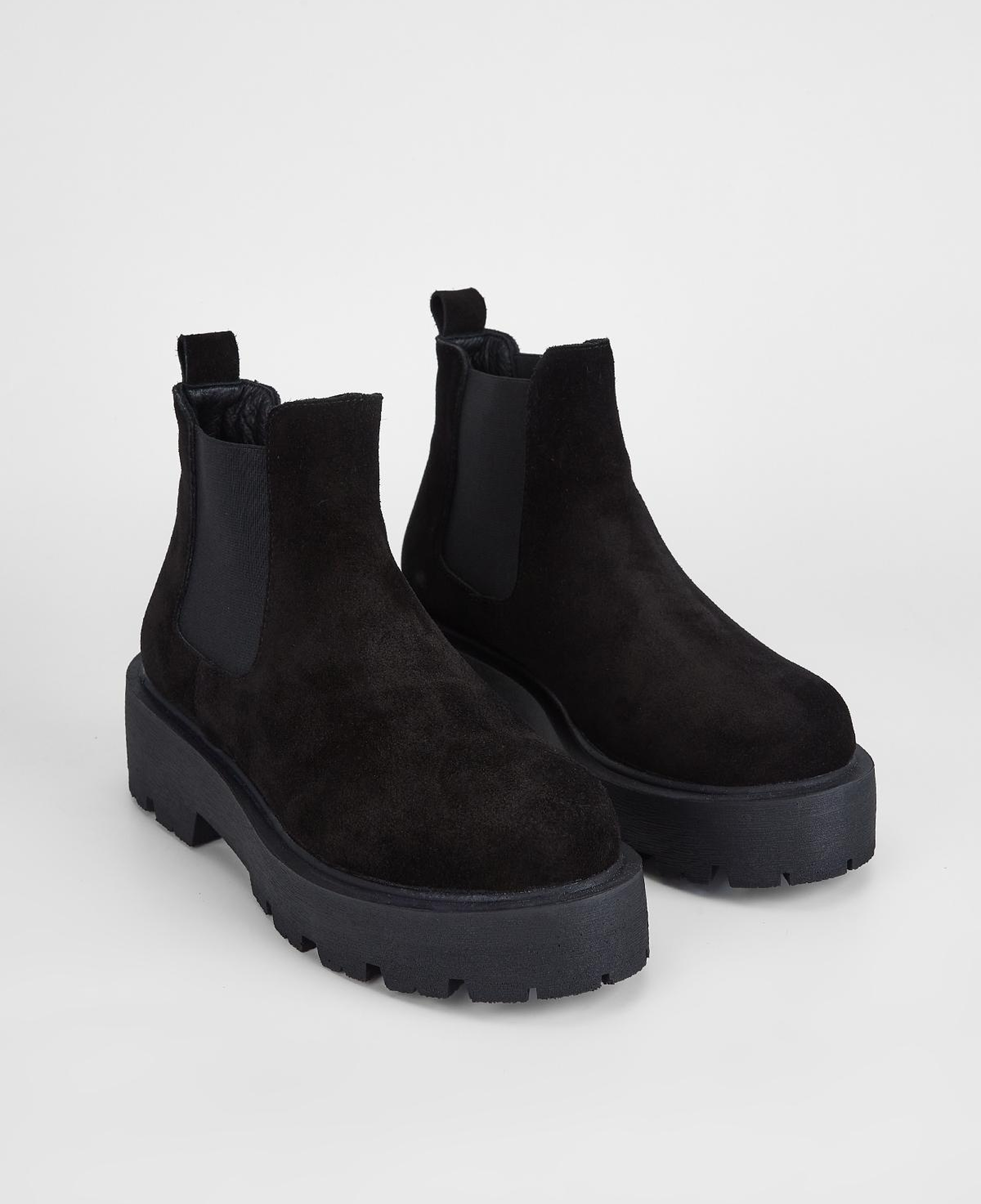 Valmenti Kadın Hakiki Deri Siyah Süet Düz Bot