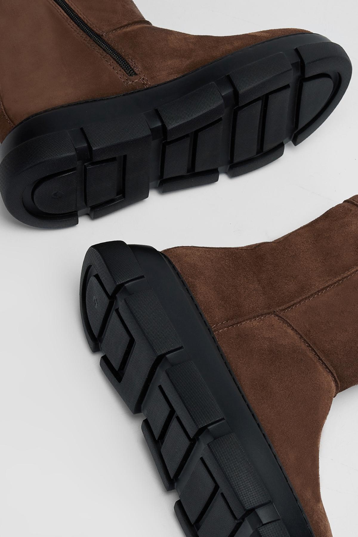 Valmenti Kadın Hakiki Deri Tütün Düz Bot