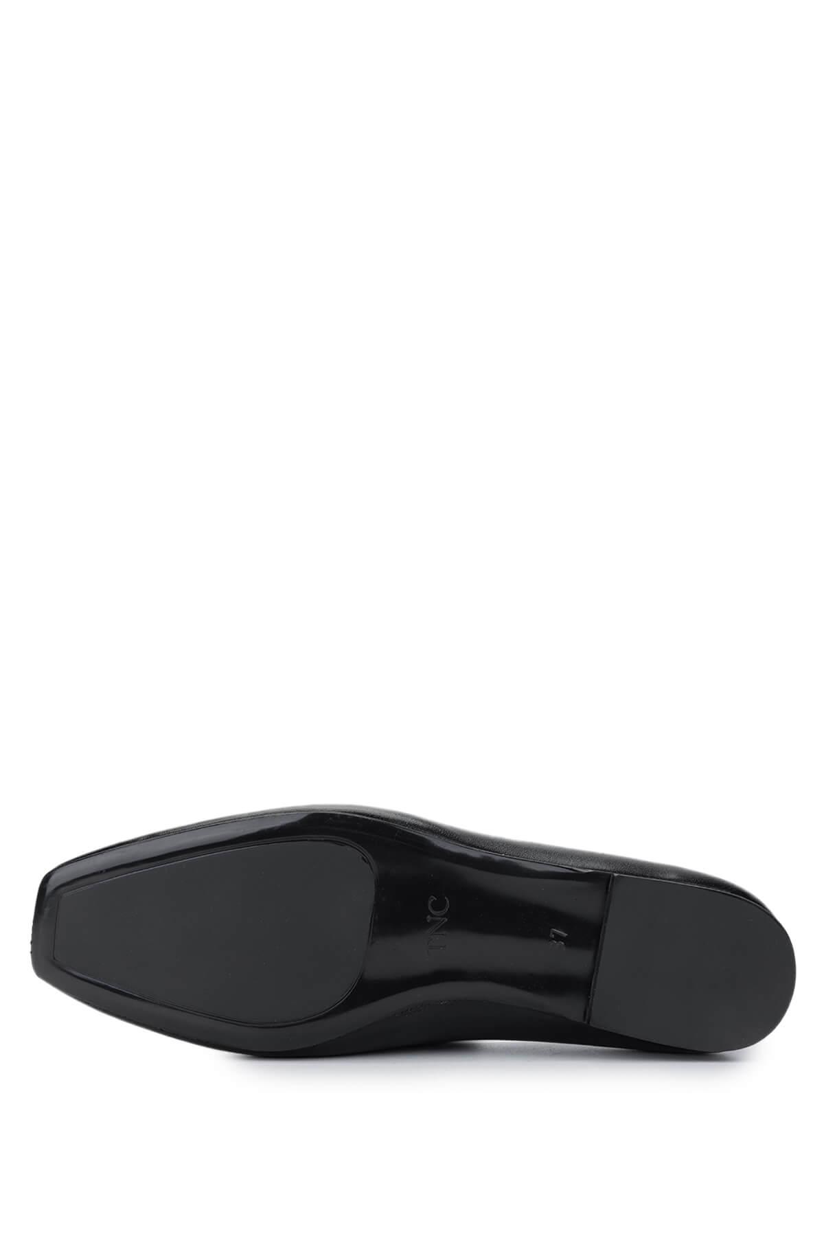 Tamer Tanca Kadın Hakiki Deri Siyah Deri Babet Ayakkabı