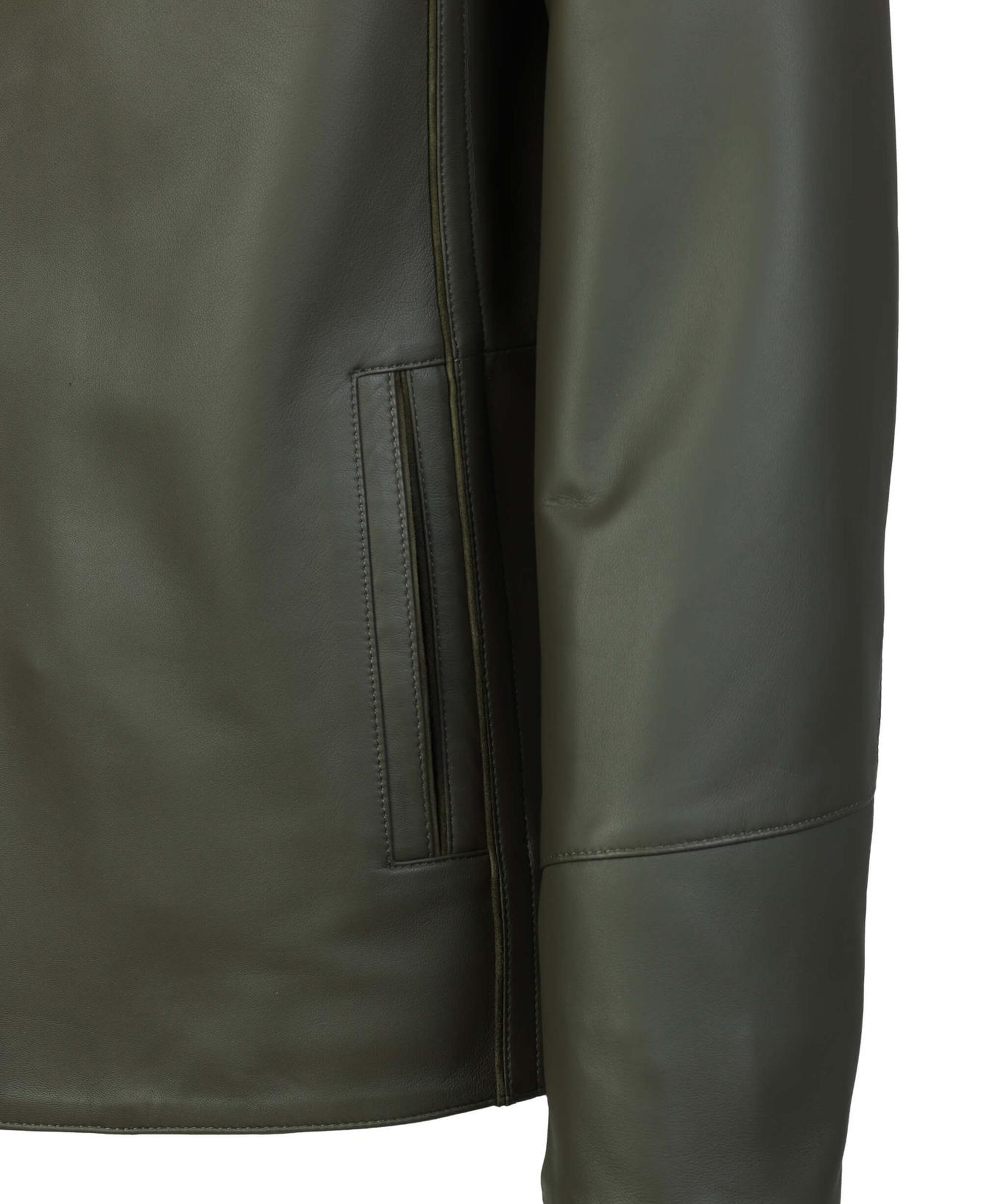 Tamer Tanca Erkek Hakiki Deri Yeşil Deri Mont