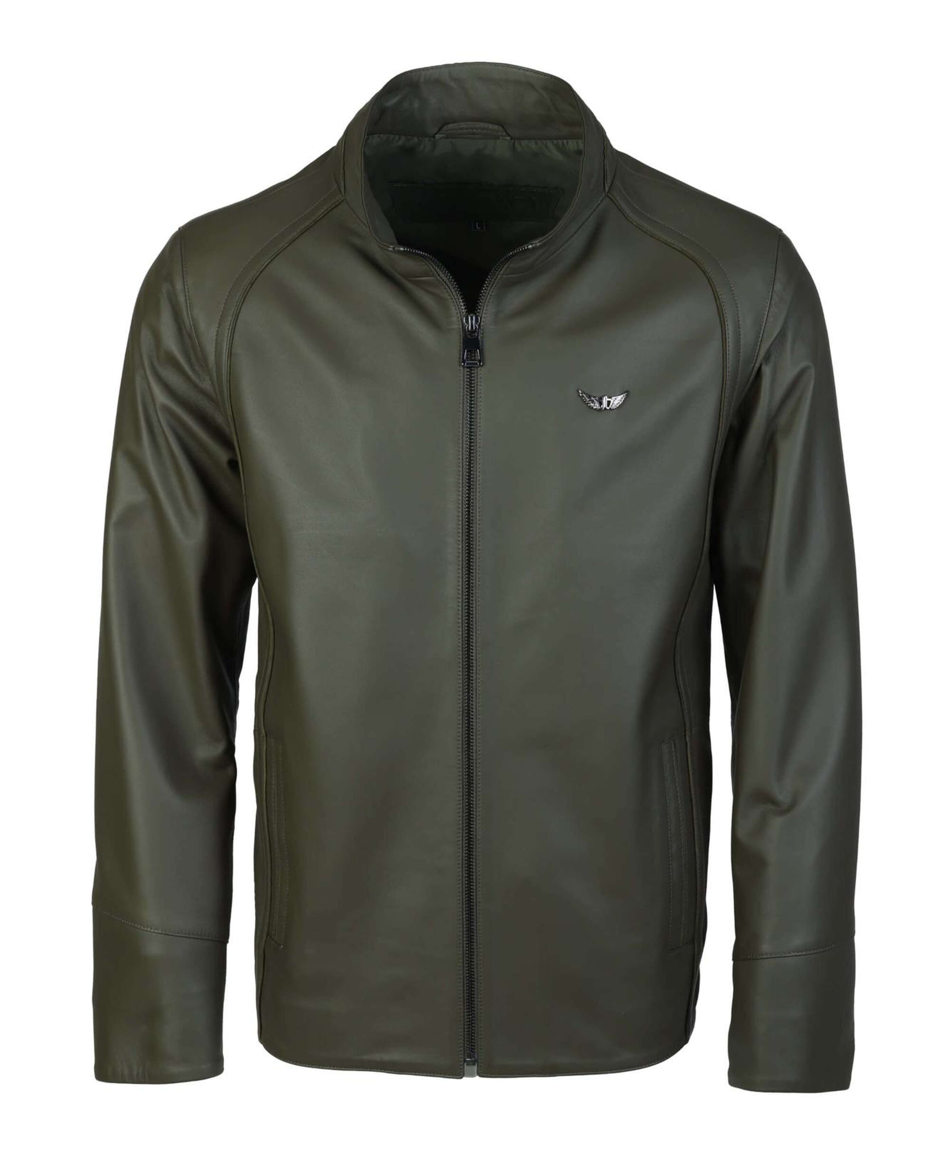 Tamer Tanca Erkek Hakiki Deri Yeşil Deri Mont