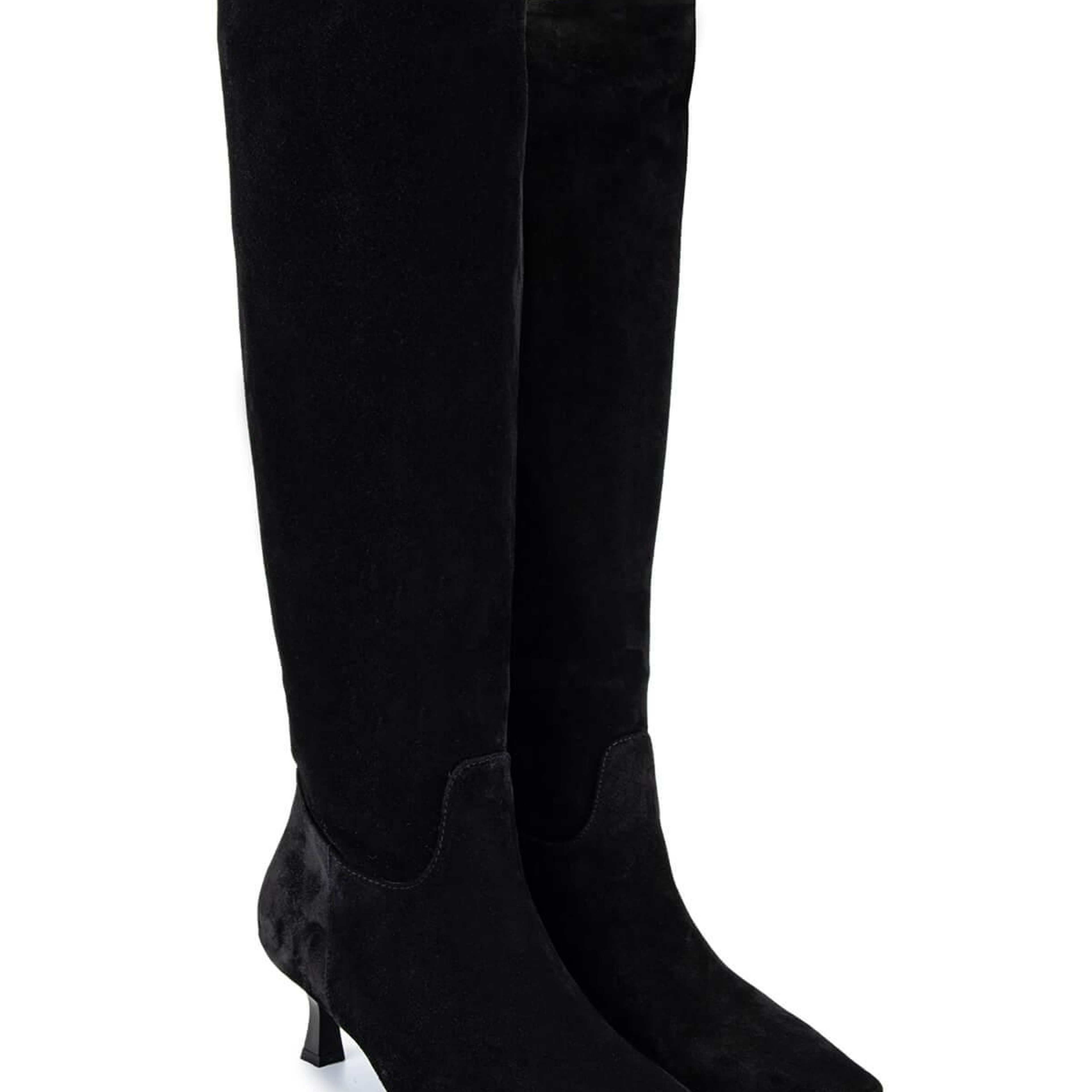 Tamer Tanca Kadın Hakiki Deri Siyah Süet Topuklu Çizme