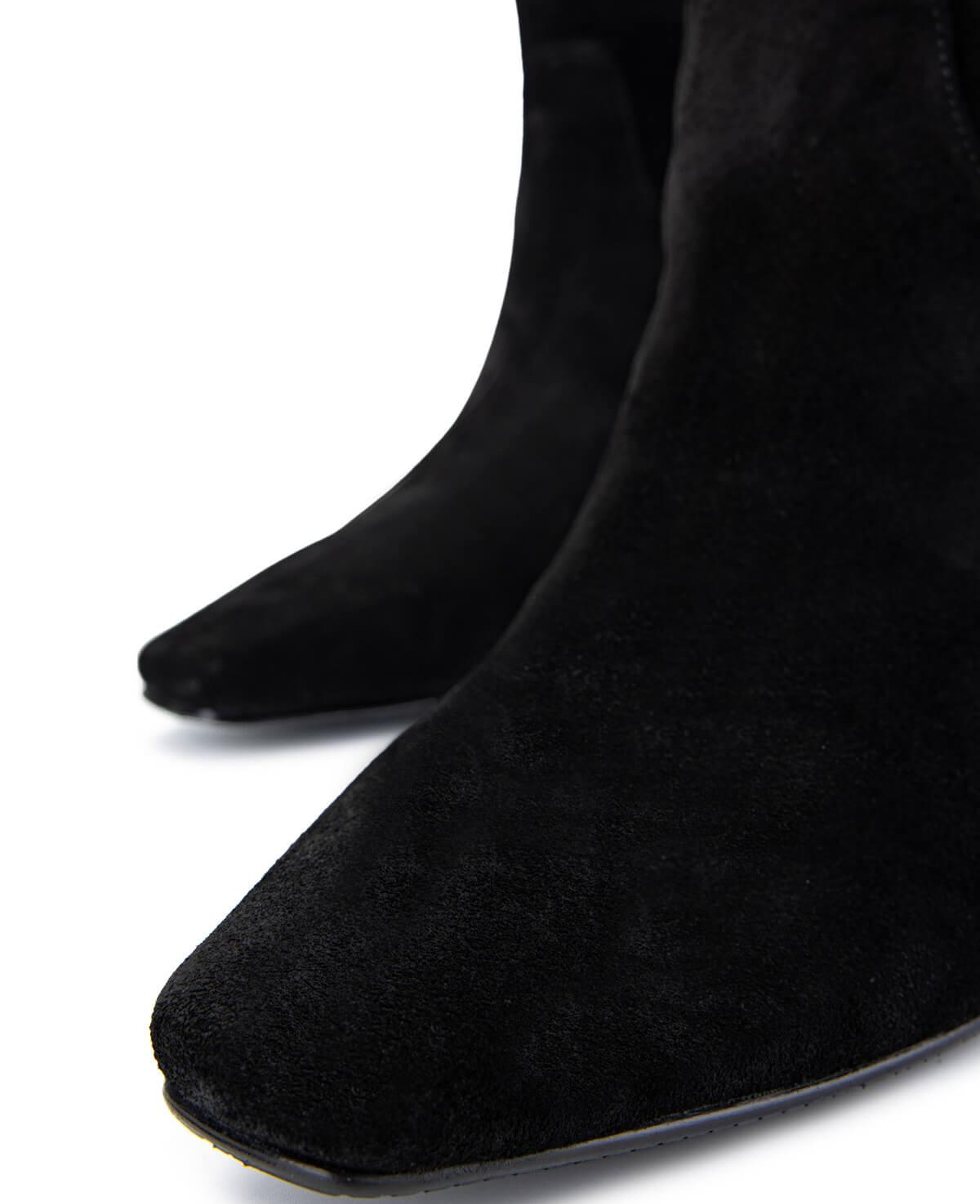 Tamer Tanca Kadın Hakiki Deri Siyah Süet Topuklu Çizme