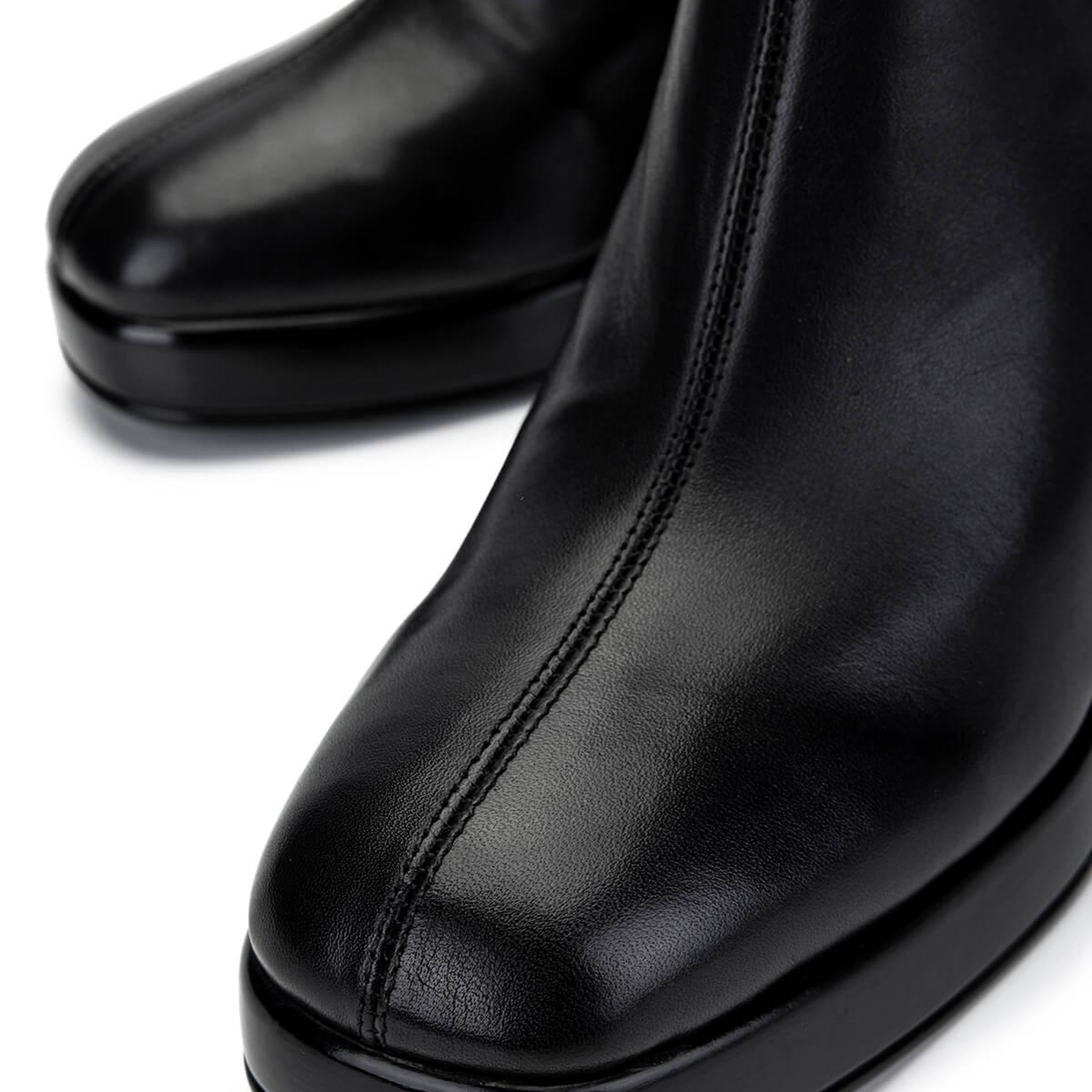 Tamer Tanca Kadın Hakiki Deri Siyah Deri Topuklu Bot