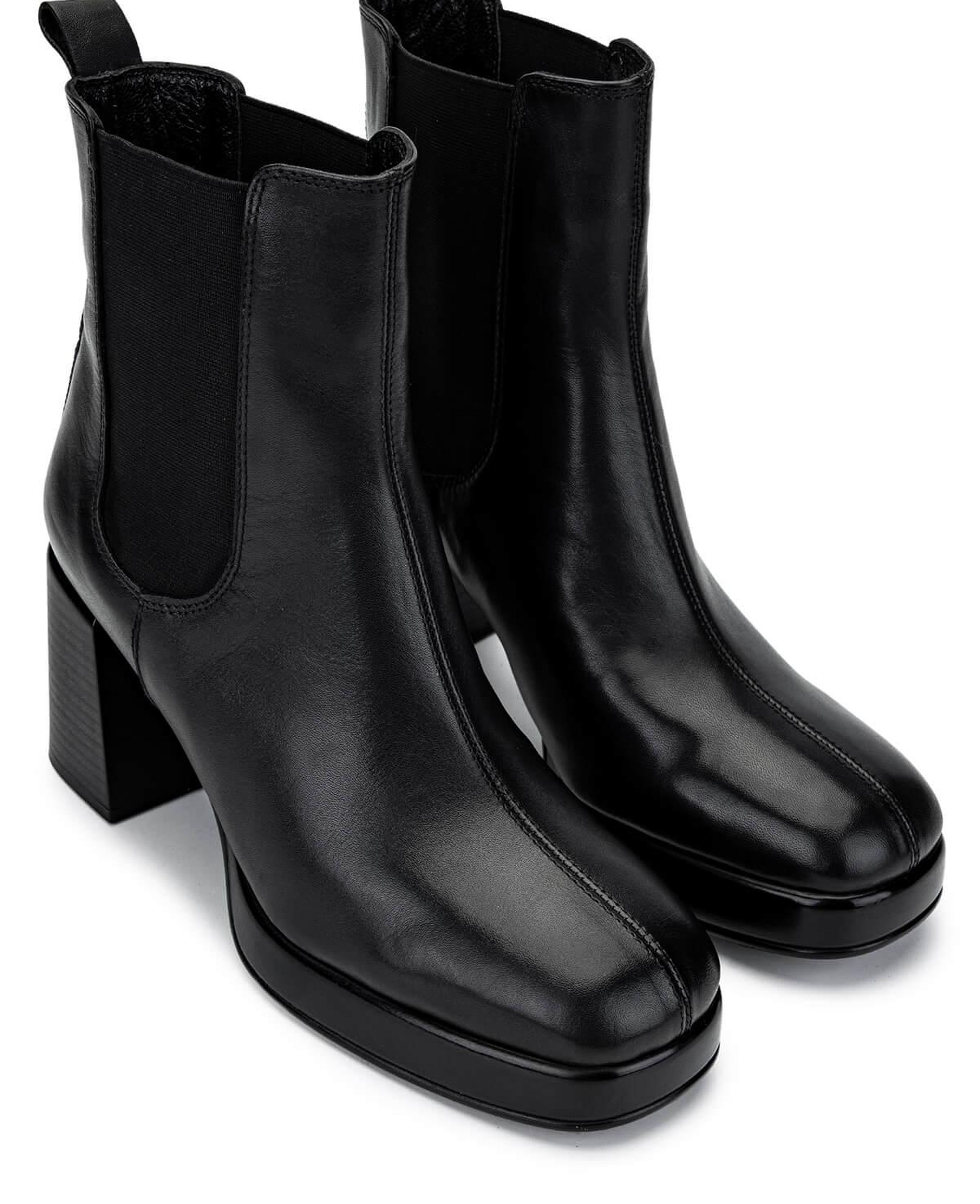 Tamer Tanca Kadın Hakiki Deri Siyah Deri Topuklu Bot