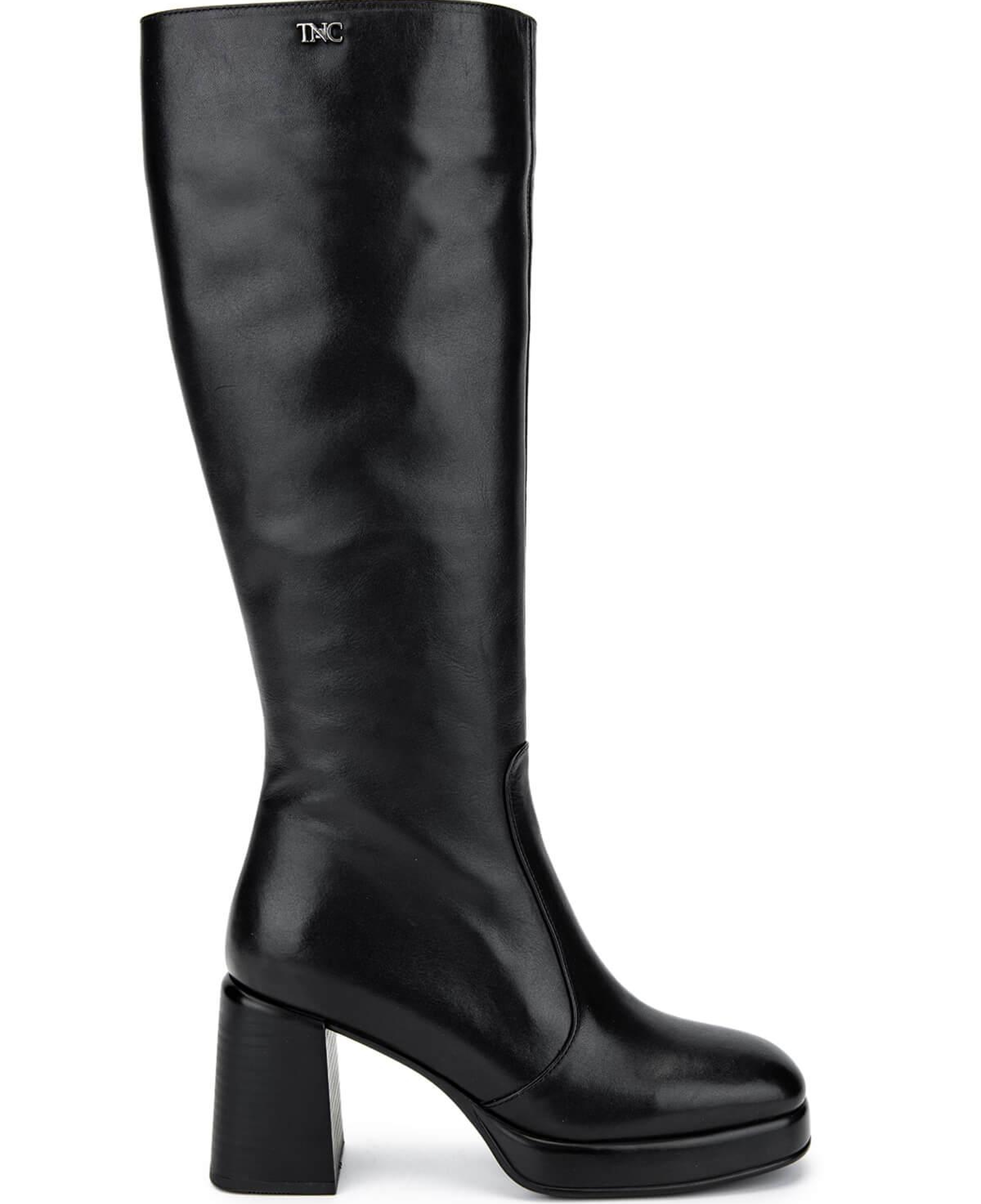 Tamer Tanca Kadın Hakiki Deri Siyah Deri Topuklu Çizme