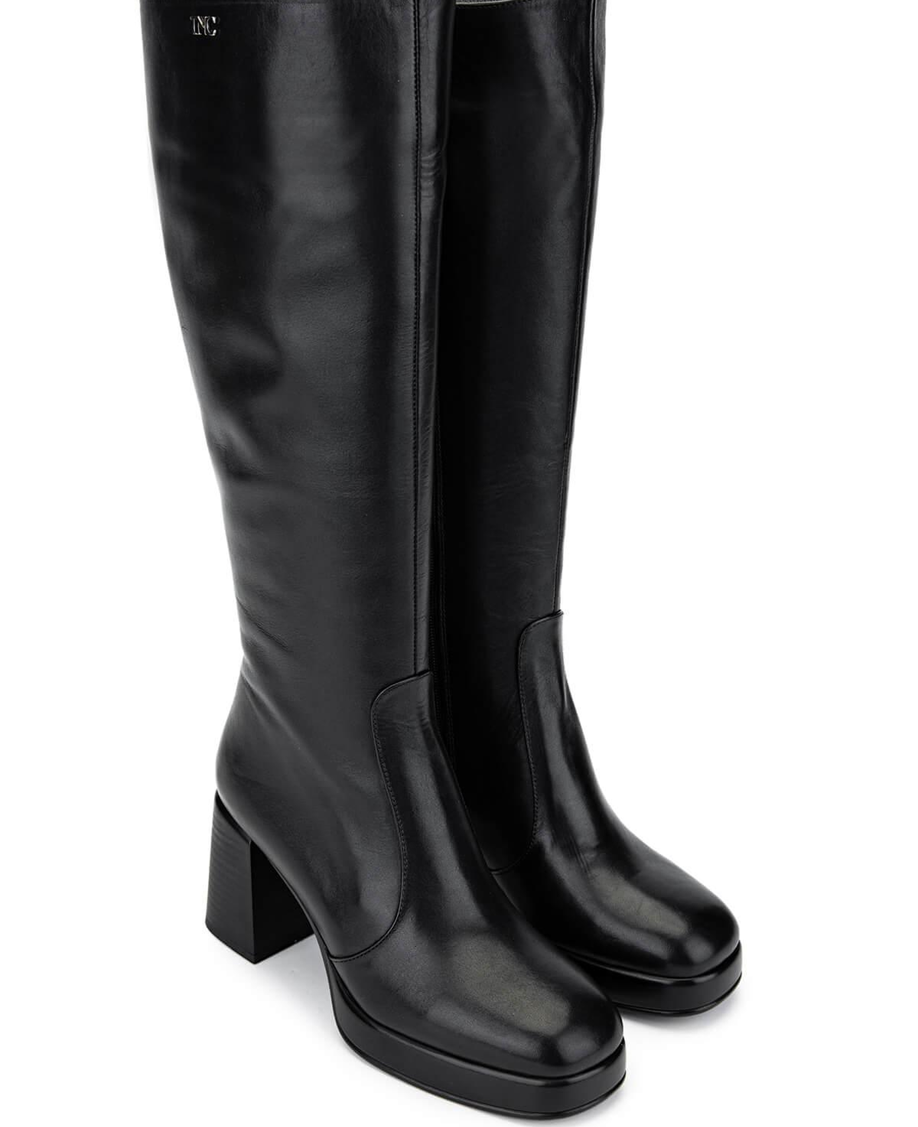 Tamer Tanca Kadın Hakiki Deri Siyah Deri Topuklu Çizme