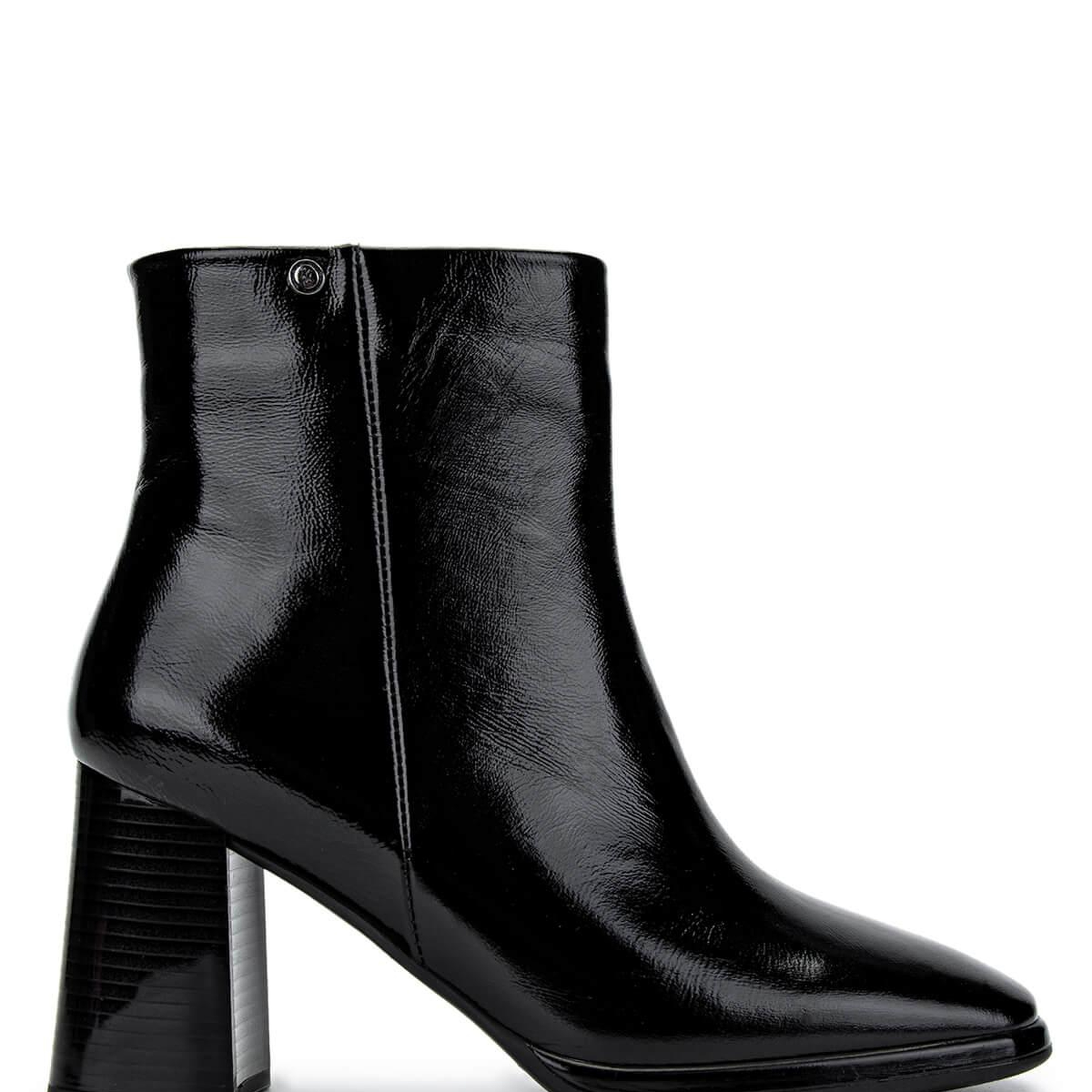 Tamer Tanca Kadın Hakiki Deri Siyah Rugan Topuklu Bot