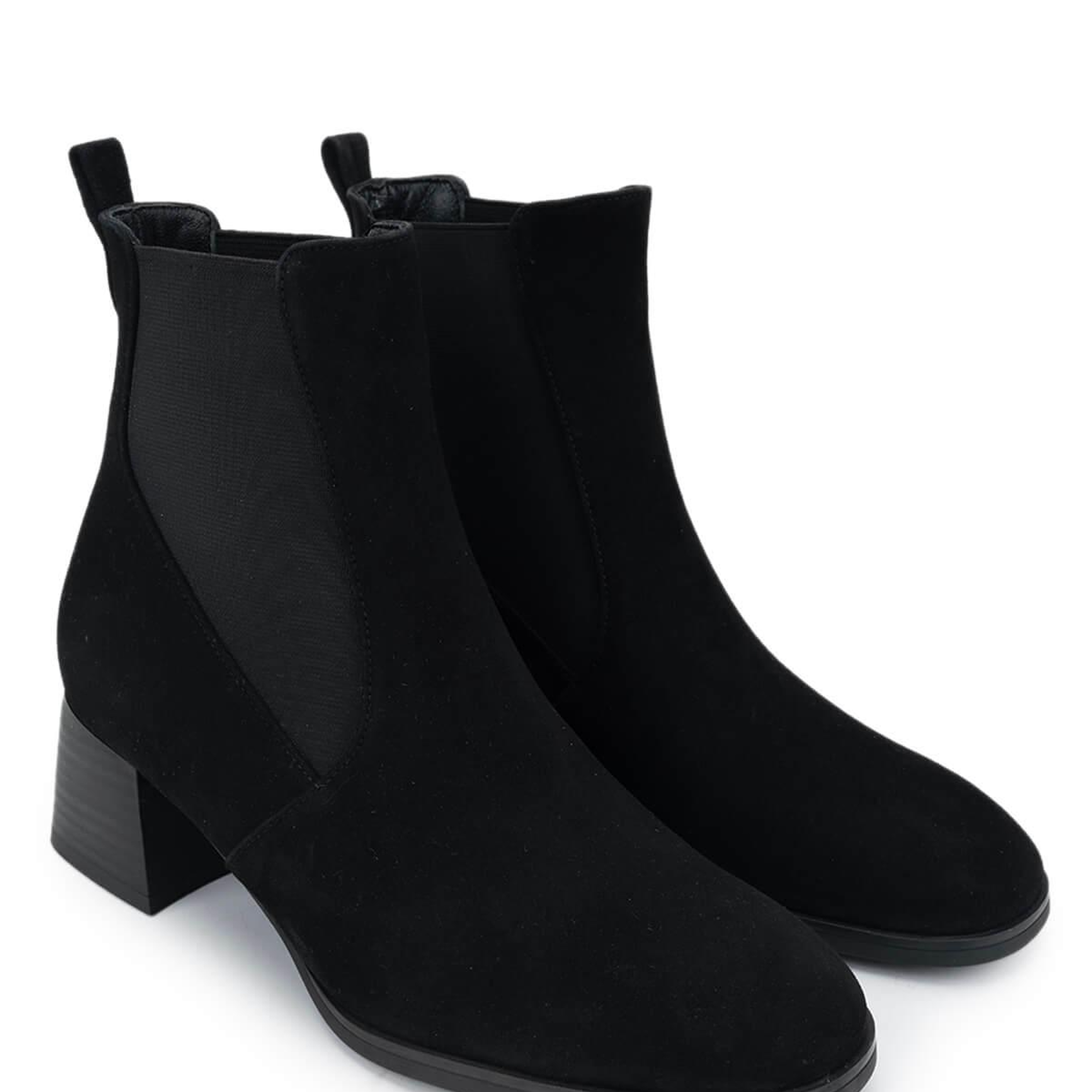 Tamer Tanca Kadın Hakiki Deri Siyah Süet Topuklu Bot