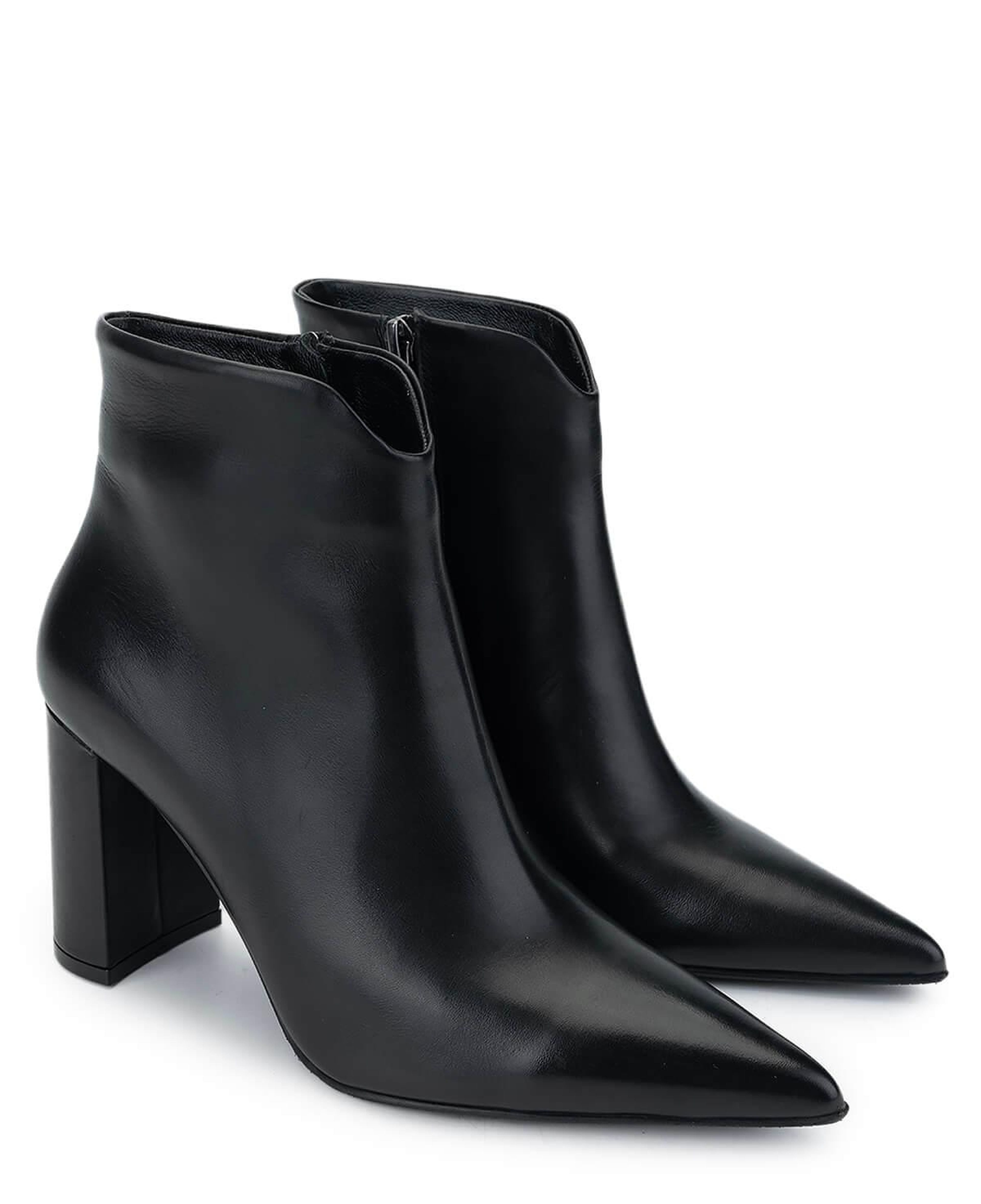 Tamer Tanca Kadın Hakiki Deri Siyah Deri Topuklu Bot