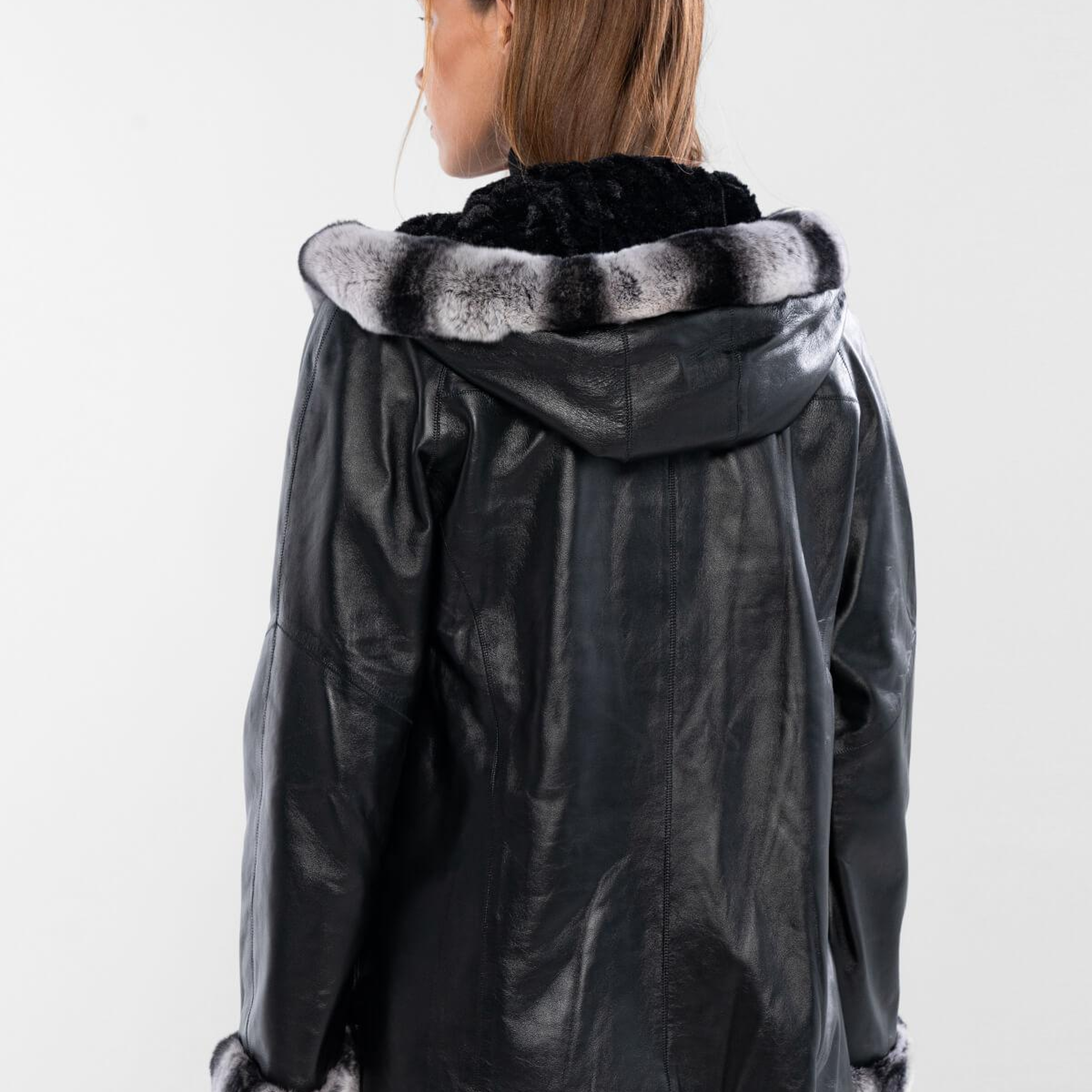 Tamer Tanca Kadın Hakiki Deri Siyah Çift Taraflı Deri Mont