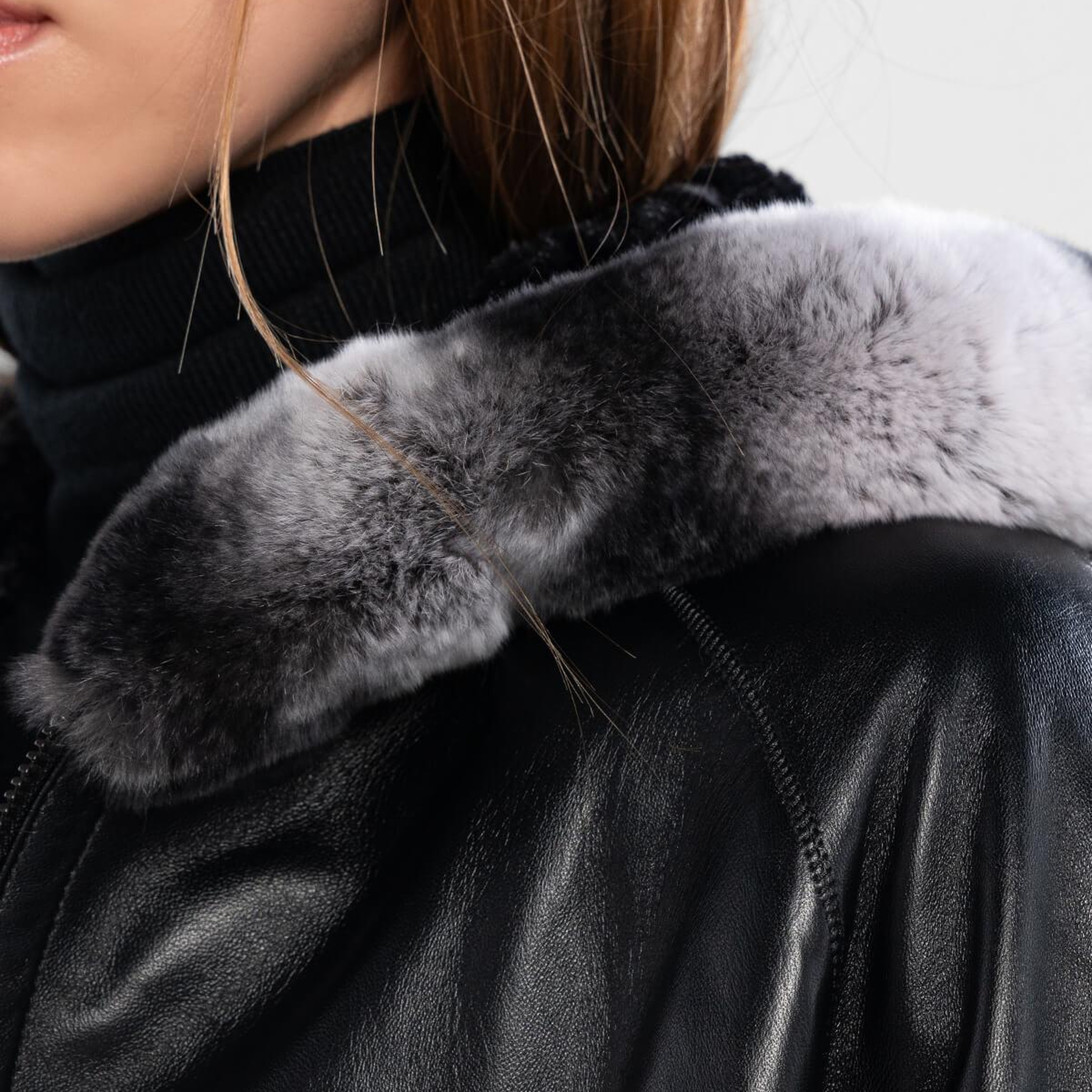 Tamer Tanca Kadın Hakiki Deri Siyah Çift Taraflı Deri Mont