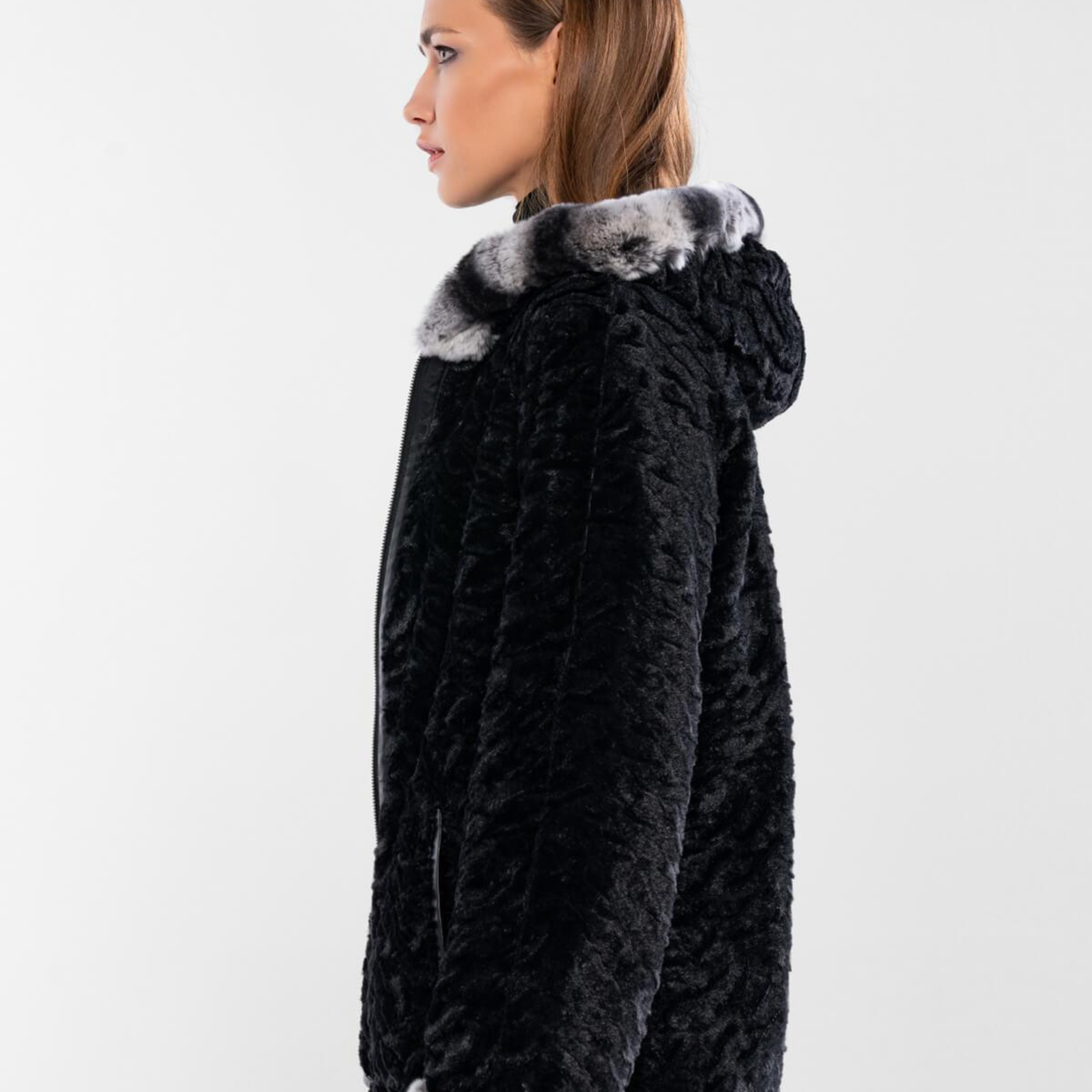 Tamer Tanca Kadın Hakiki Deri Siyah Çift Taraflı Deri Mont