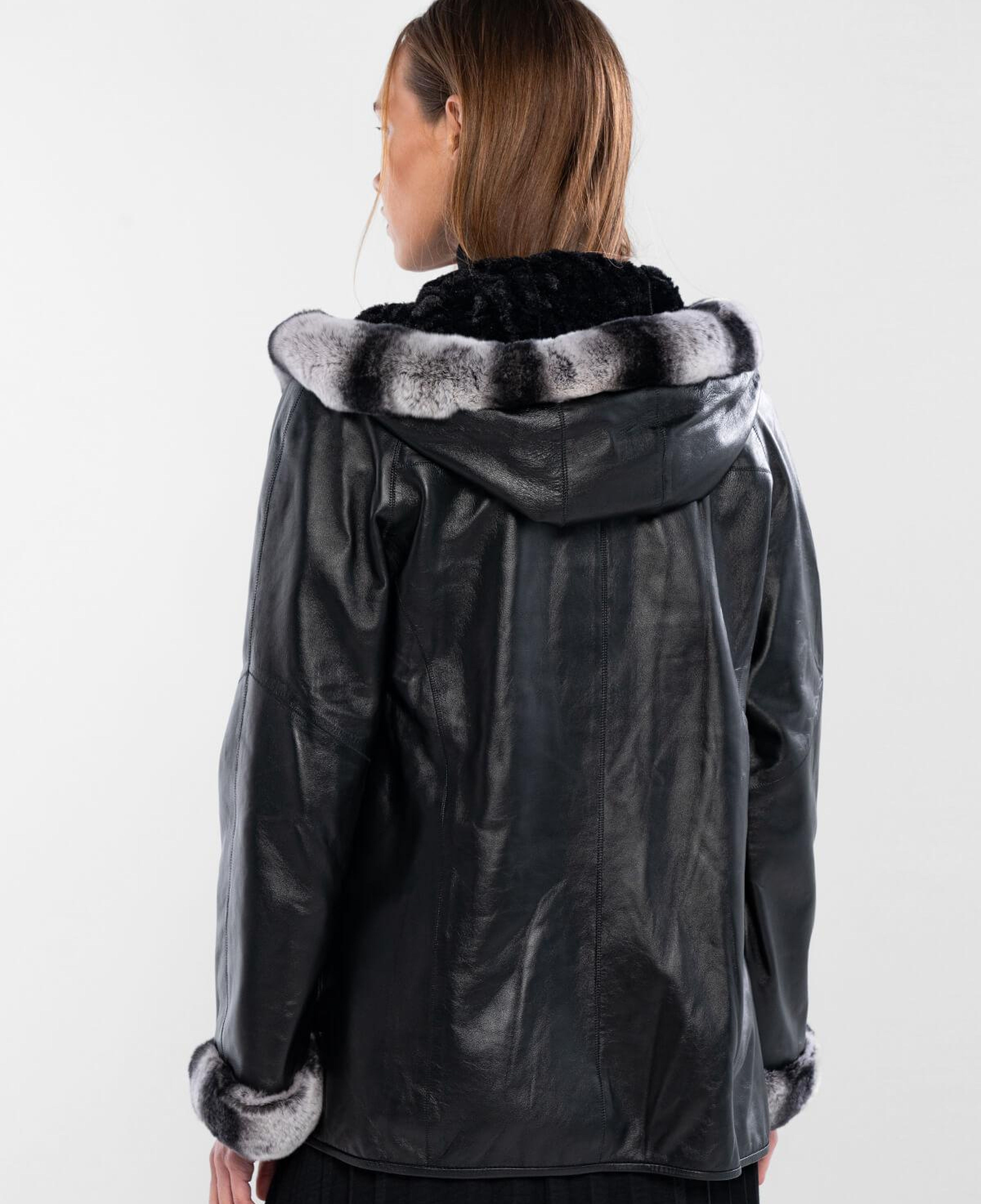 Tamer Tanca Kadın Hakiki Deri Siyah Çift Taraflı Deri Mont