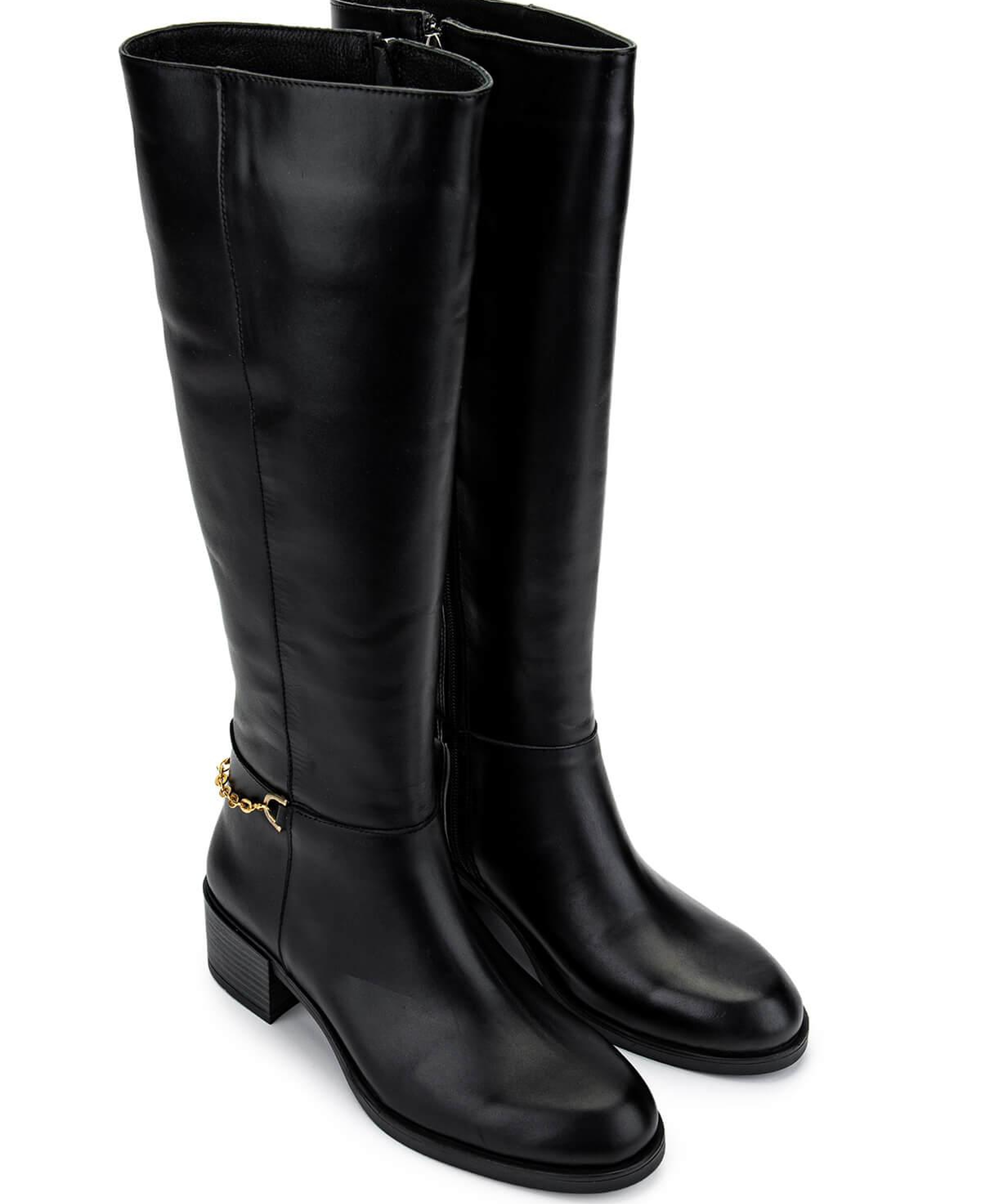 Tamer Tanca Kadın Hakiki Deri Siyah Deri Klasik Çizme