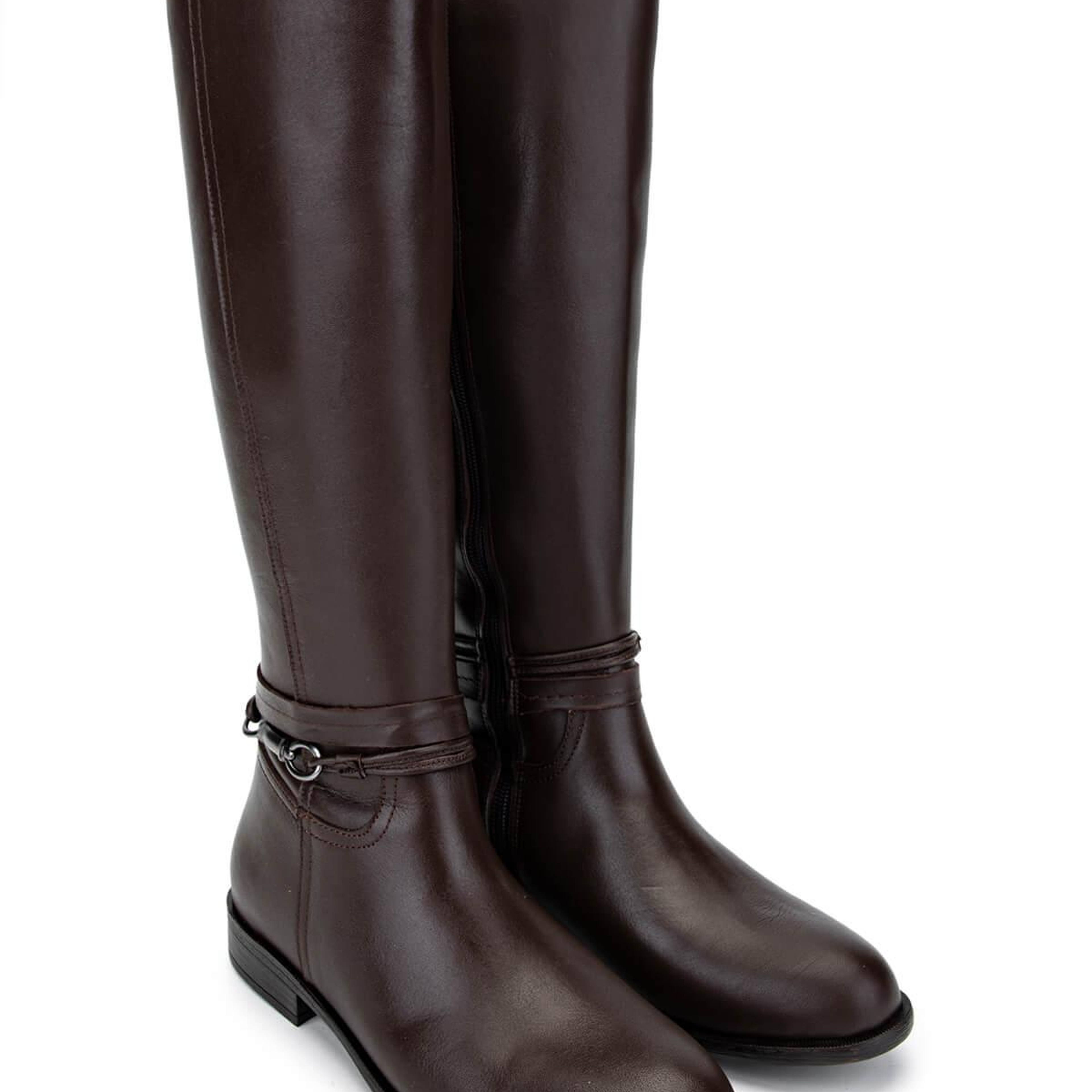 Tamer Tanca Kadın Hakiki Deri Kahverengi Klasik Çizme