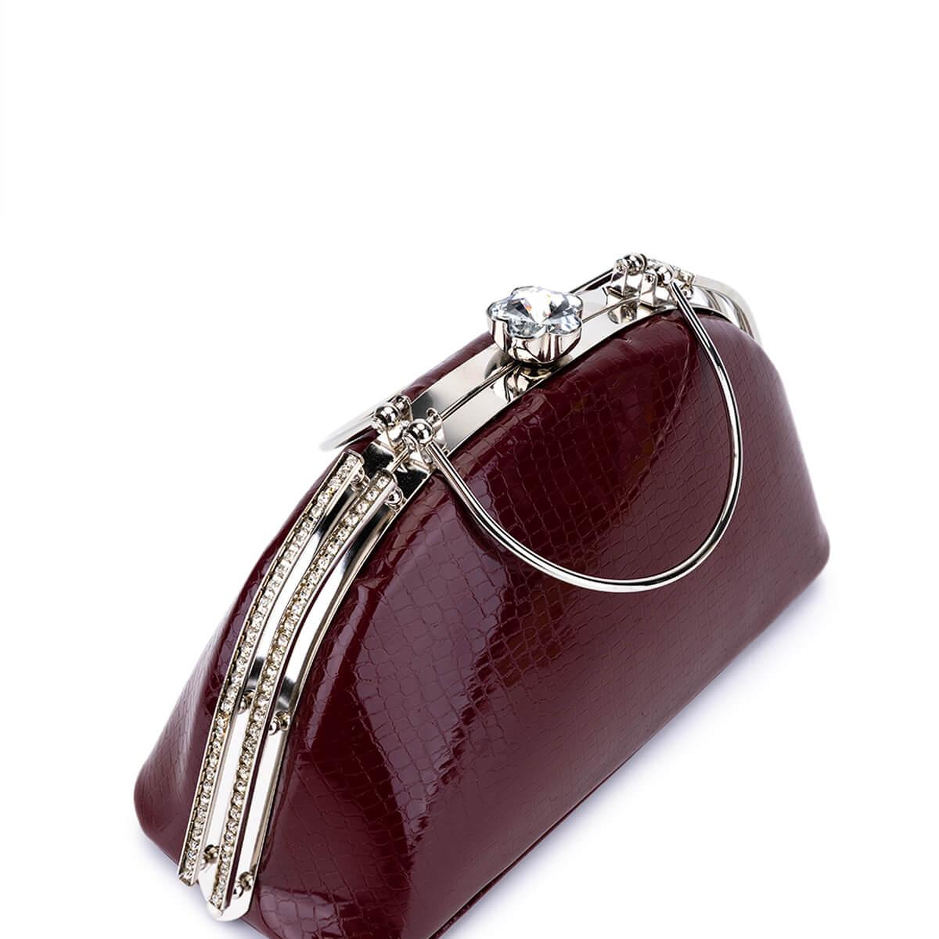 Tamer Tanca Kadın Suni Deri Bordo Rugan Abiye Çanta