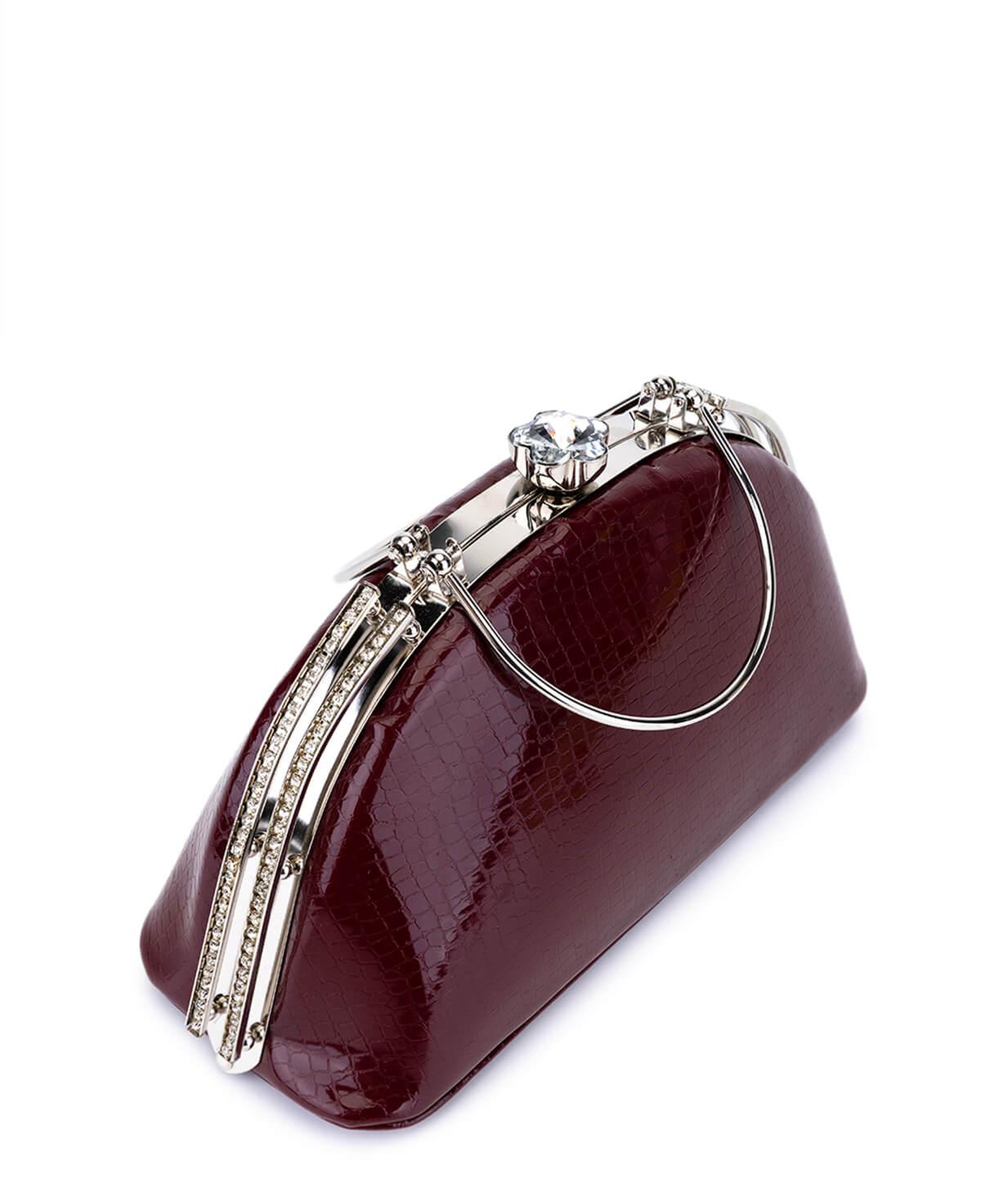 Tamer Tanca Kadın Suni Deri Bordo Rugan Abiye Çanta