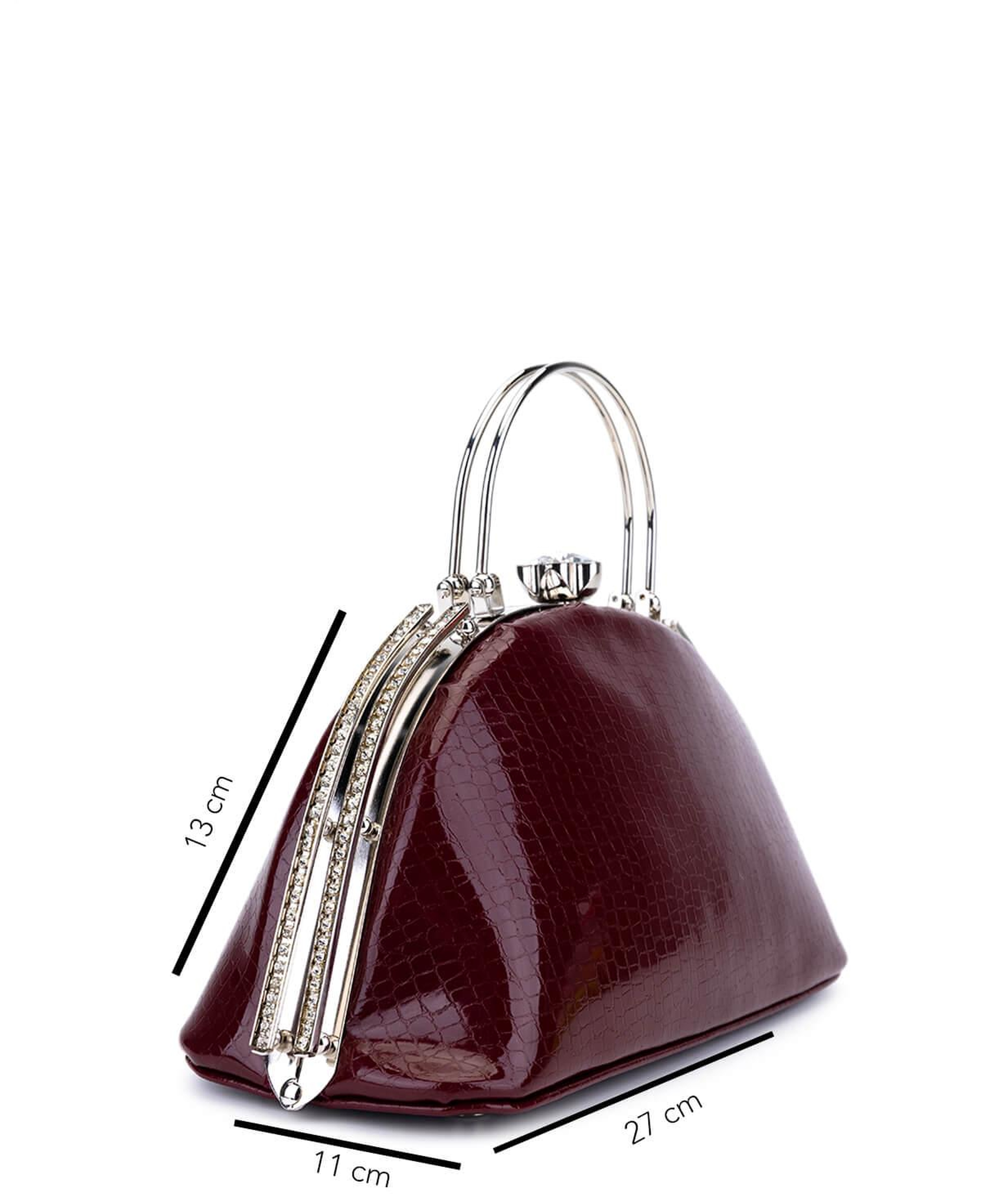 Tamer Tanca Kadın Suni Deri Bordo Rugan Abiye Çanta